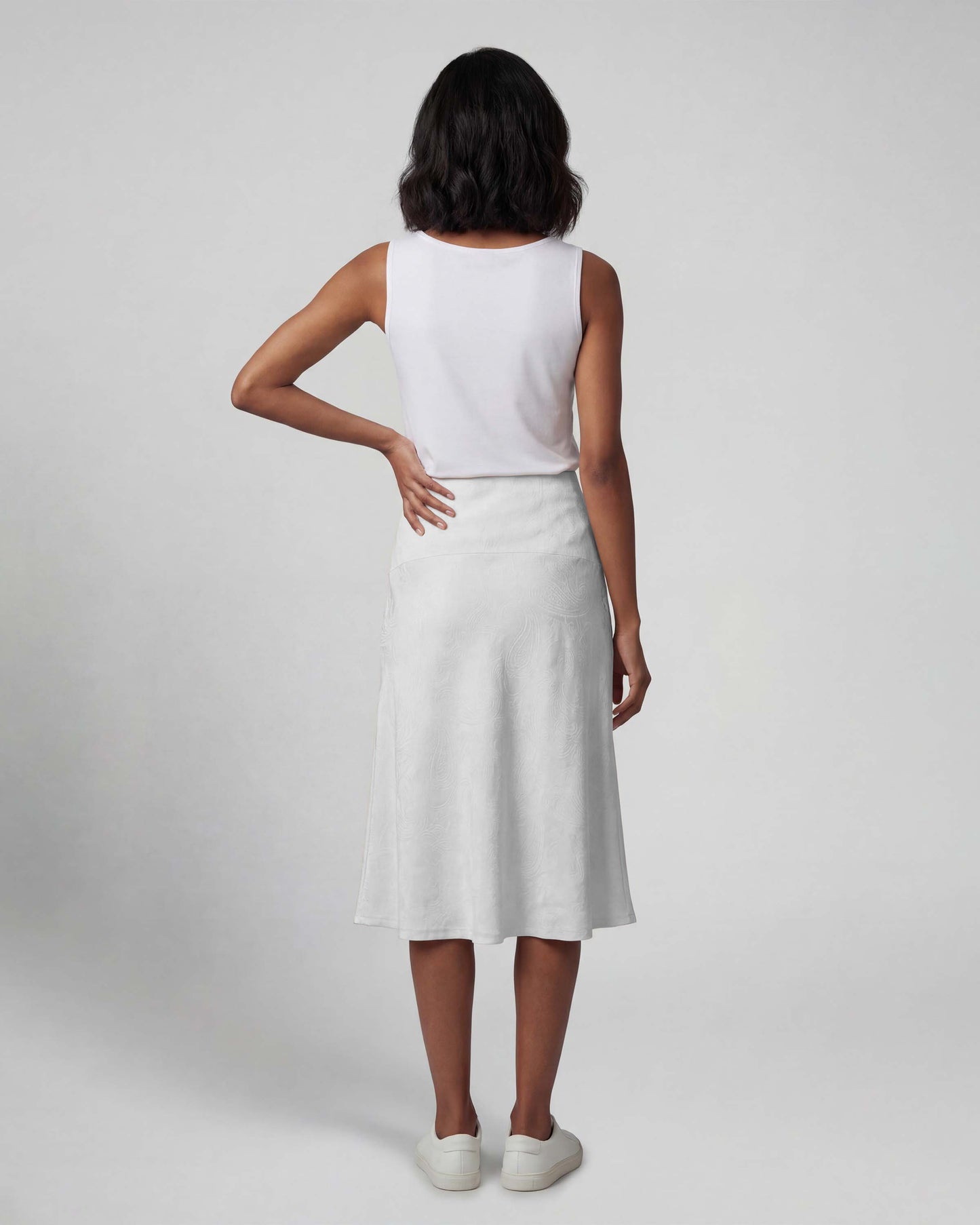 MARNI PAISLEY EXPLOSION IVORY WOMENS MIDI SKIRT