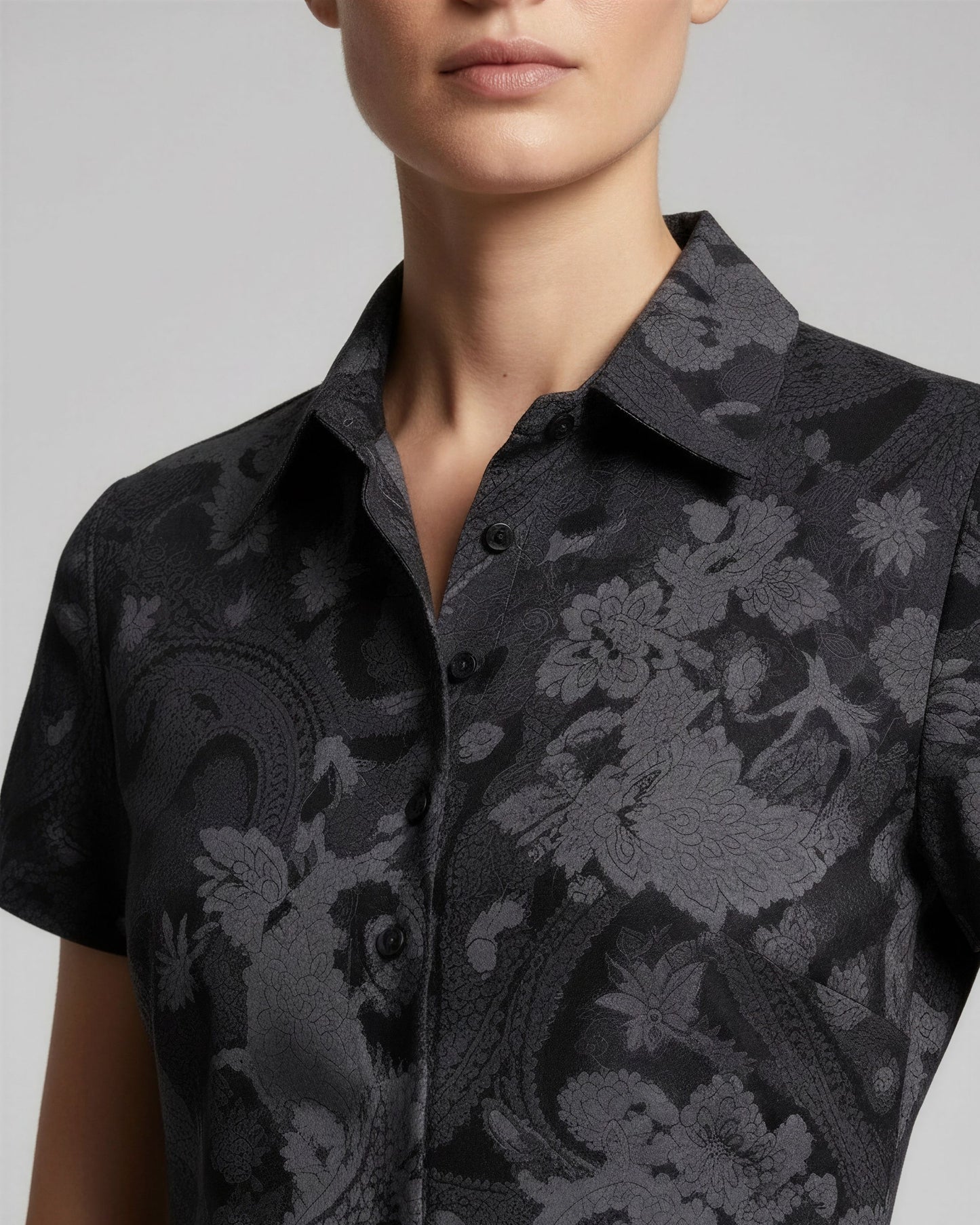 SHELLEY PAISLEY EXPLOSION BLACK WOMENS PRINTED SHIRT
