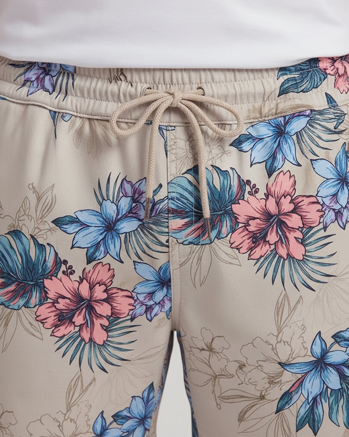 SILUS EXOTIC FLORAL NEUTRAL MENS LOUNGE SHORT