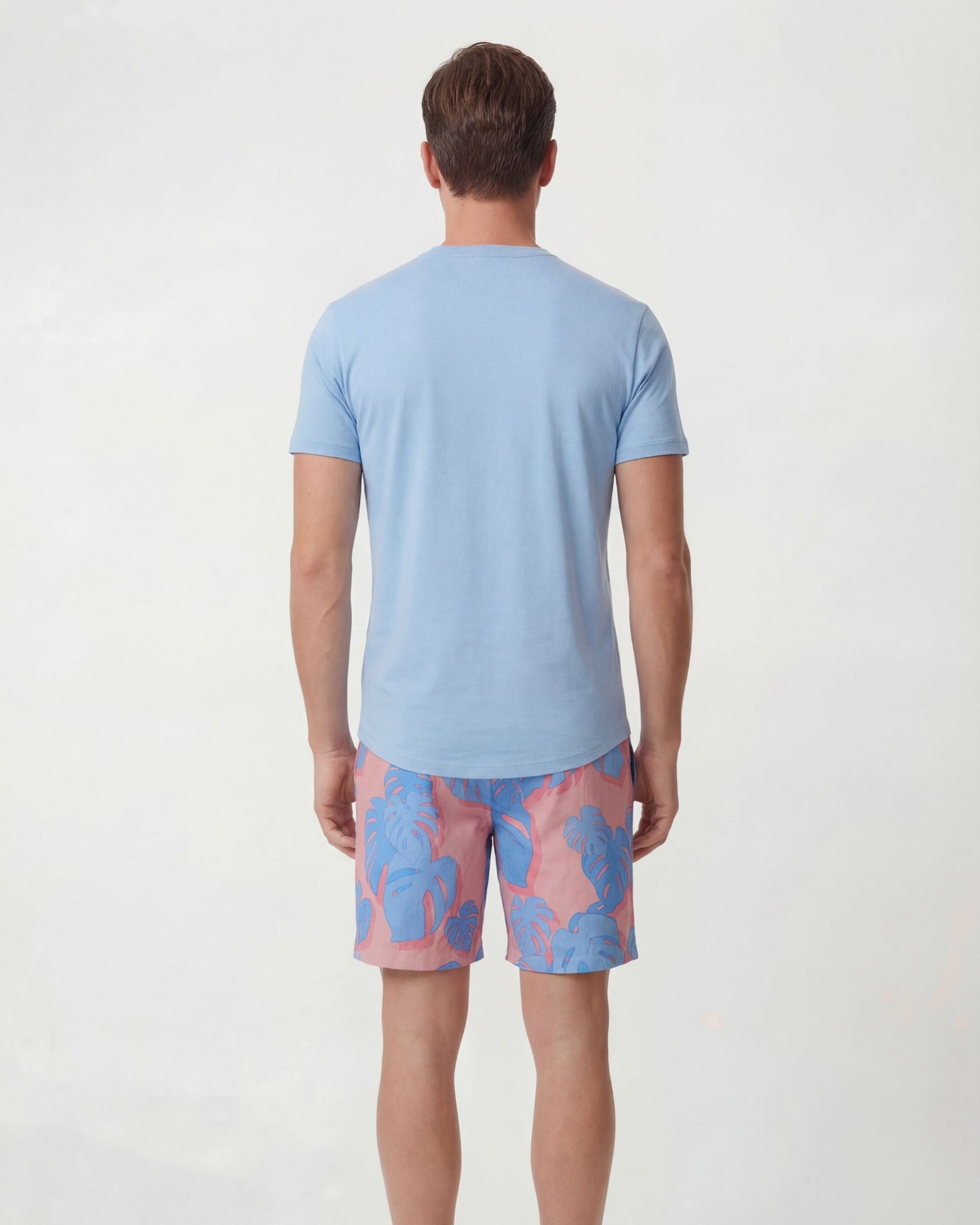 EDWARD MONSTERA FLORAL CORAL MENS FLAT FRONT SHORT