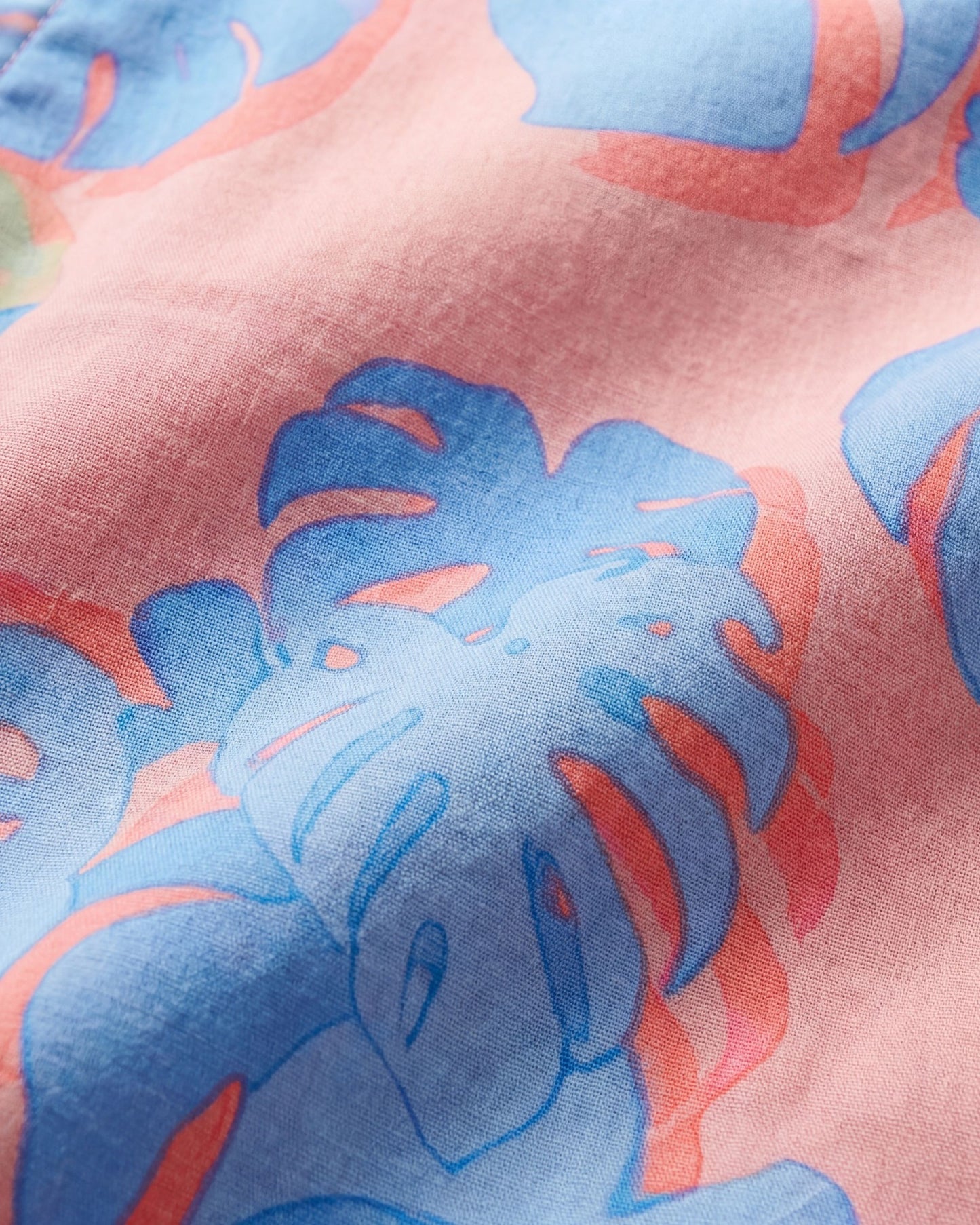 EDWARD MONSTERA FLORAL CORAL MENS FLAT FRONT SHORT