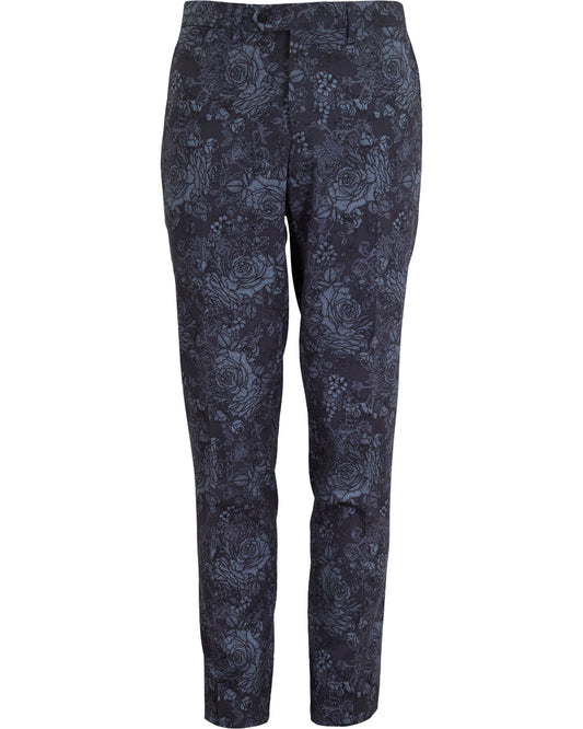 PAXTON ROMA FLORAL  TAILORED WOOL PANT - CHAR