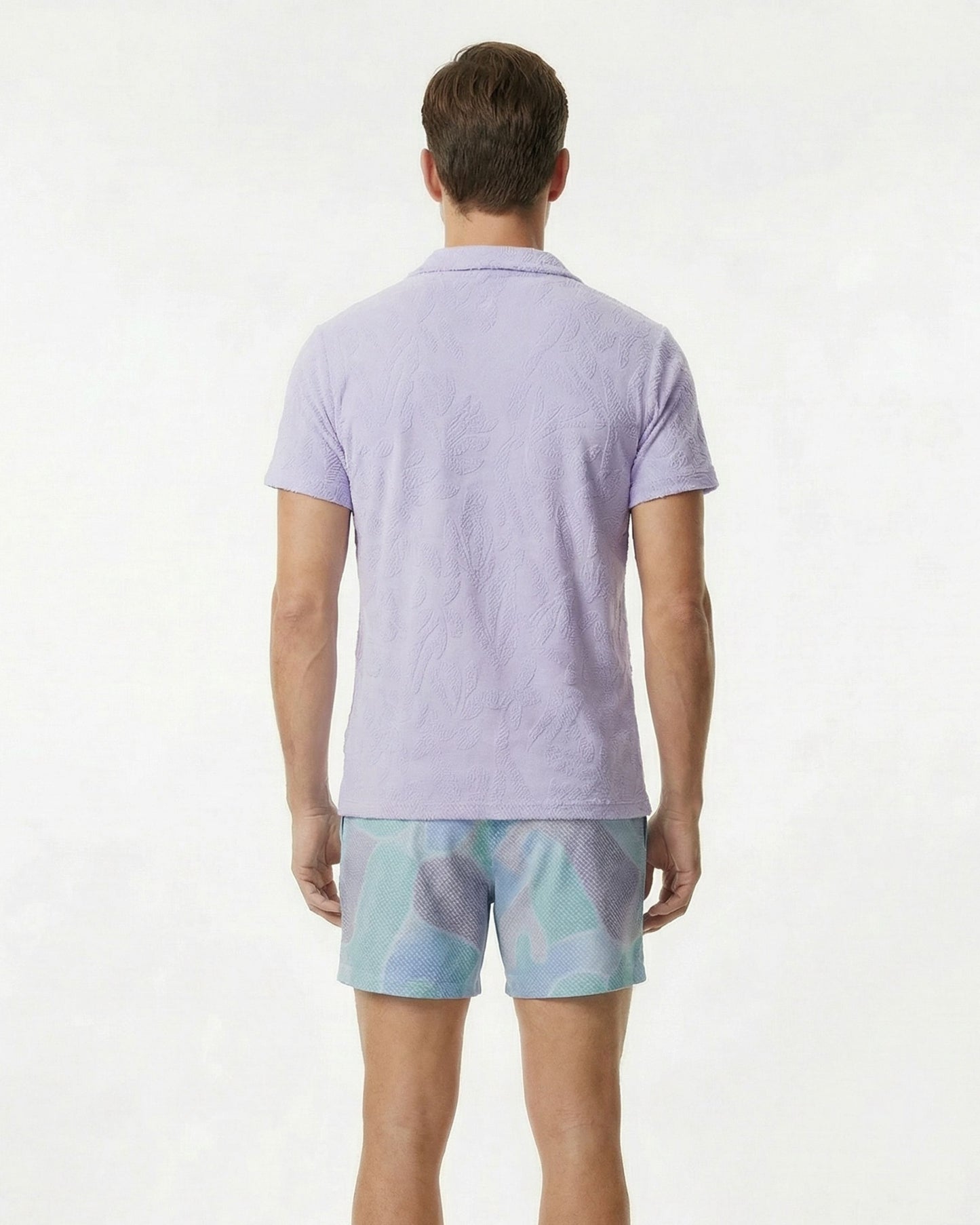 JOHNNY CORAL TOWEL POLO SHIRT IN LAVENDER