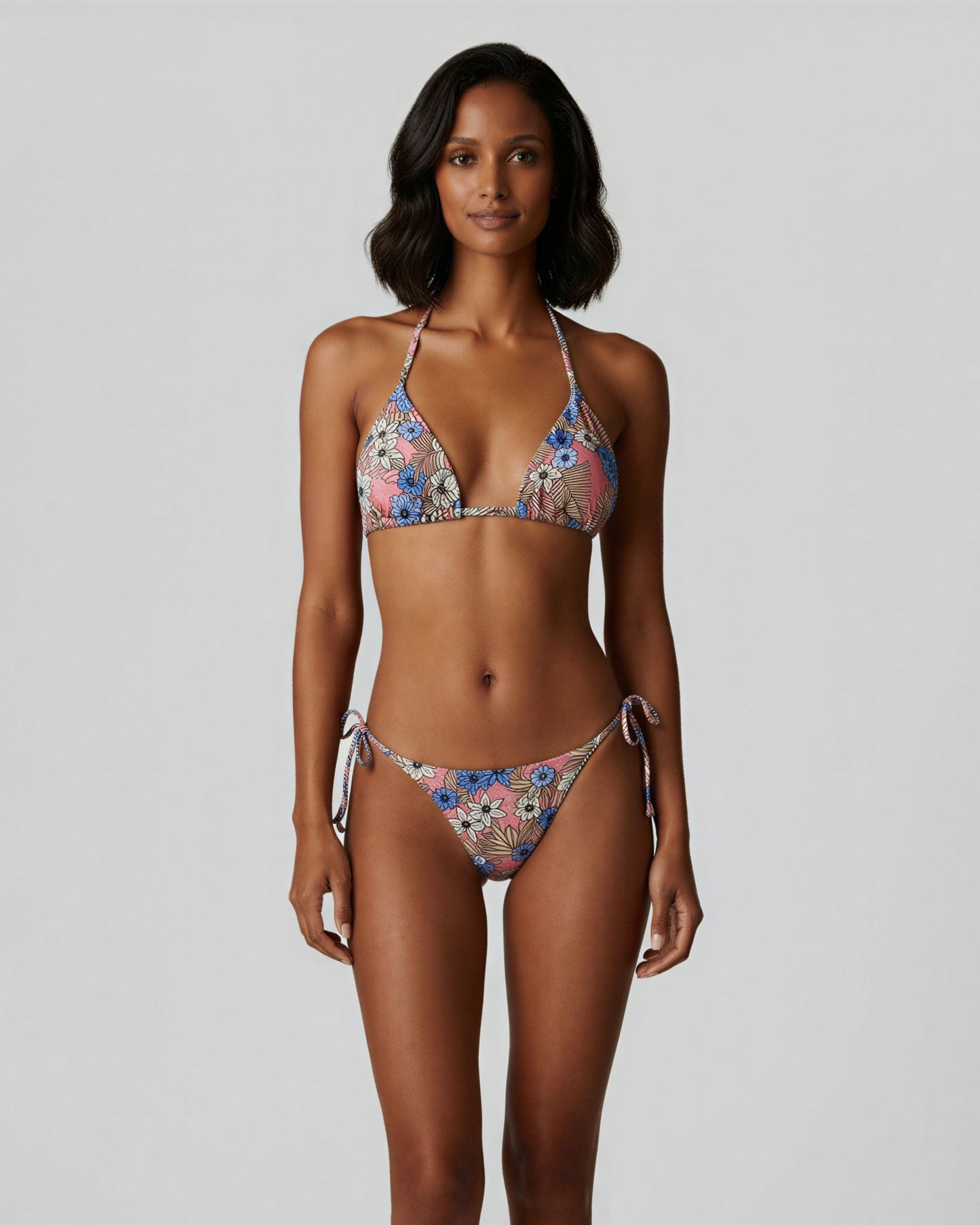 FLAVIA TROPICAL MIX CORAL WOMENS BIKINI TOP