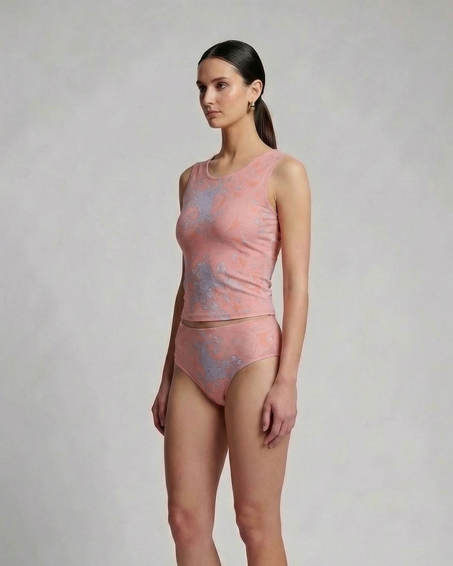 TAHLIA PAISLEY EXPLOSION CORAL WOMENS BIKINI TOP