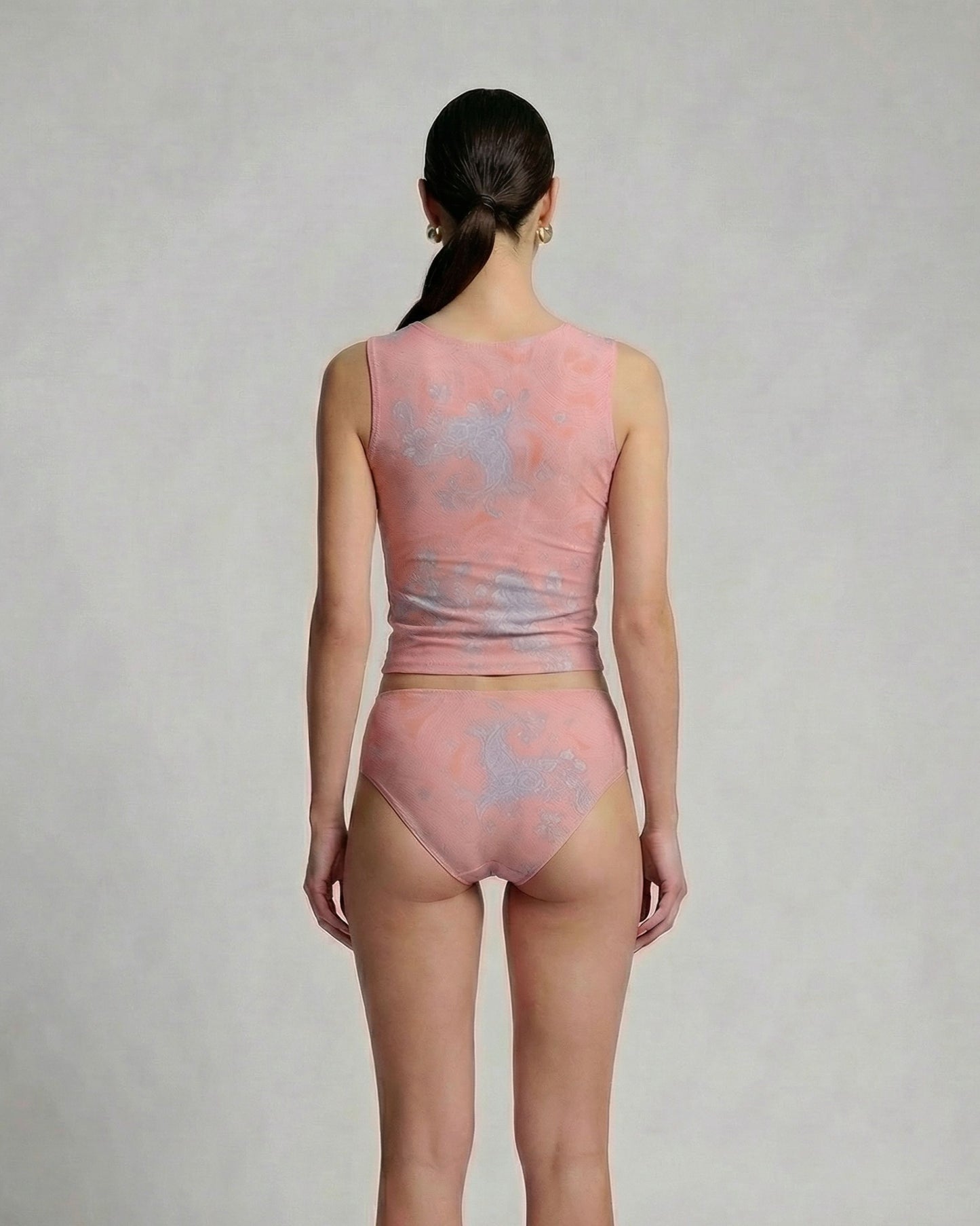 HENRIETTA PAISLEY EXPLOSION CORAL WOMENS SWIMSUIT BOTTOM