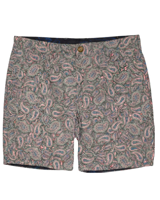 JOHN PAISLEY PILE CORAL MENS FLAT FRONT SHORT