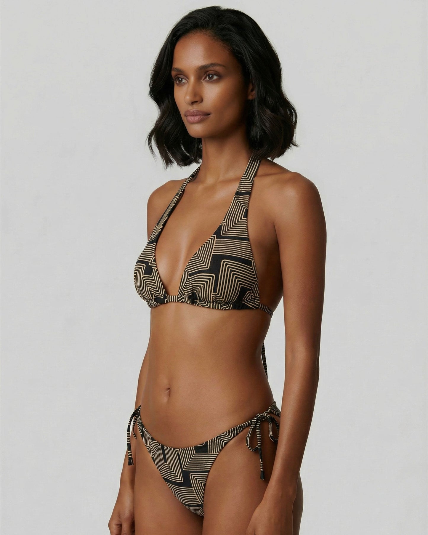 RAQUEL INTER TWINE BLACK WOMENS BIKINI TOP