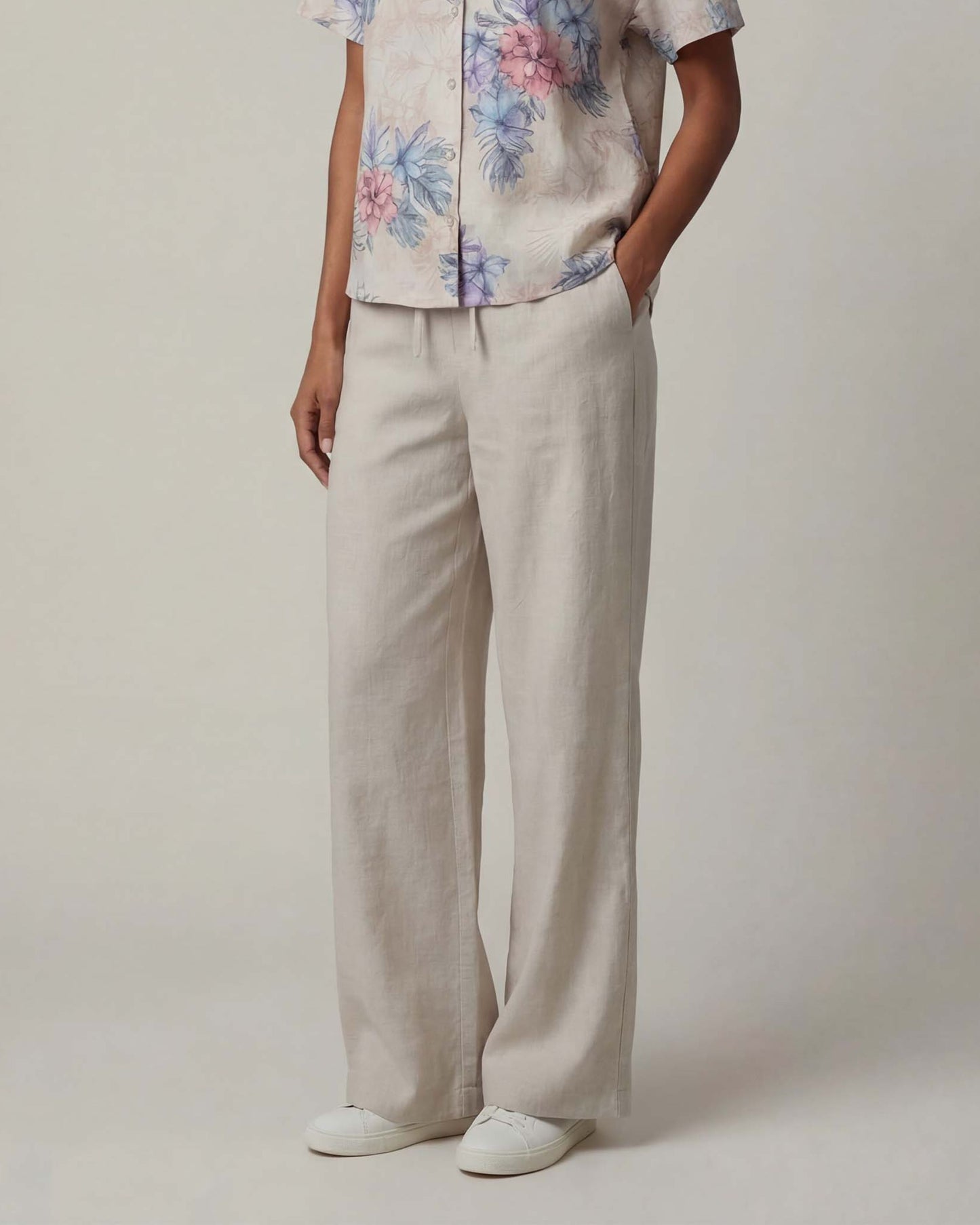LILLIAN NATURAL WOMENS WIDE-LEG PANT