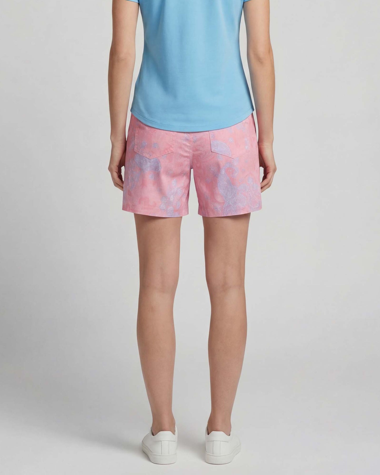 FREDA PAISLEY EXPLOSION CORAL WOMENS TAILORED SHORT