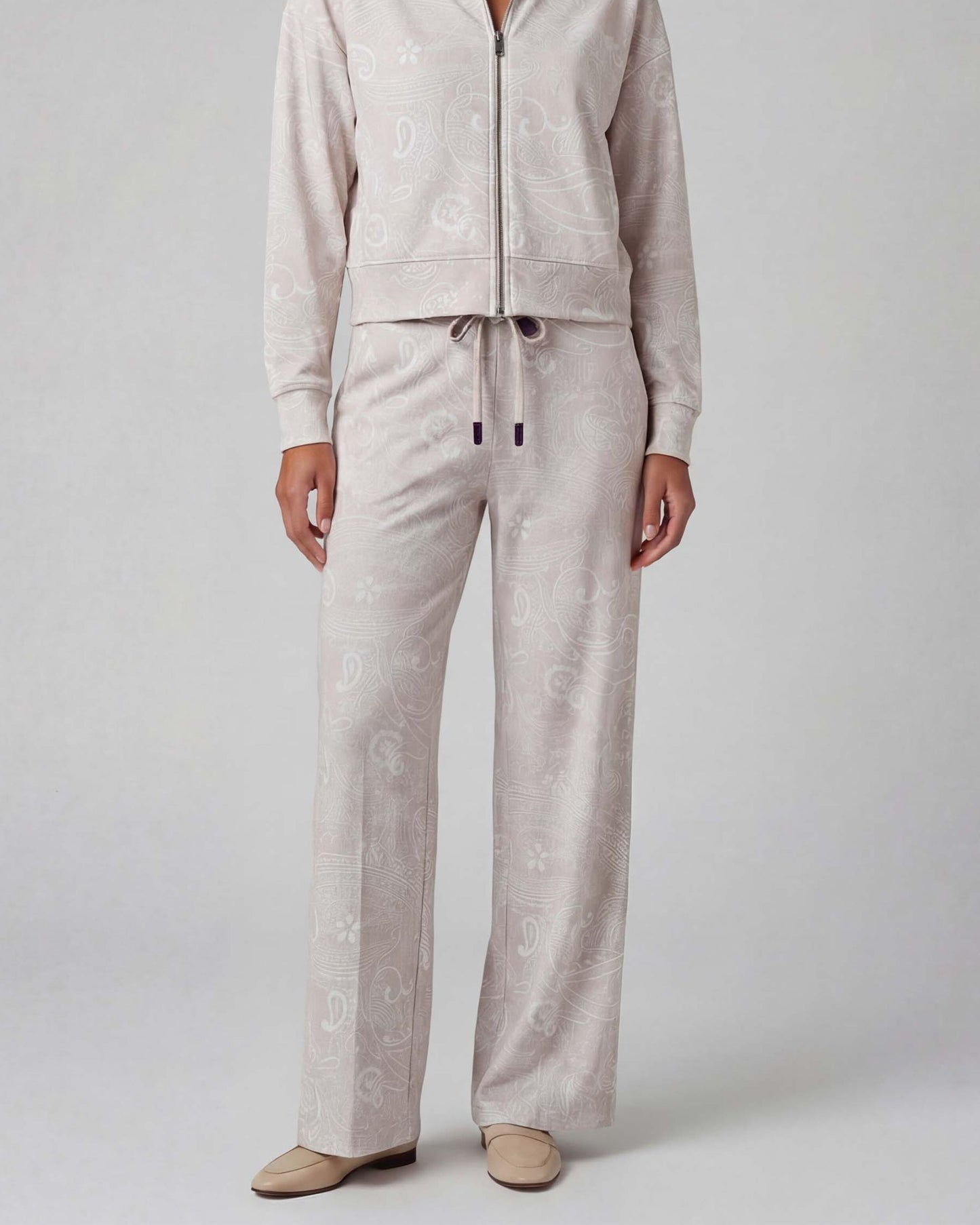 SANCHEZ PAISLEY EXPLOSION IVORY WOMENS WIDE-LEG PANT
