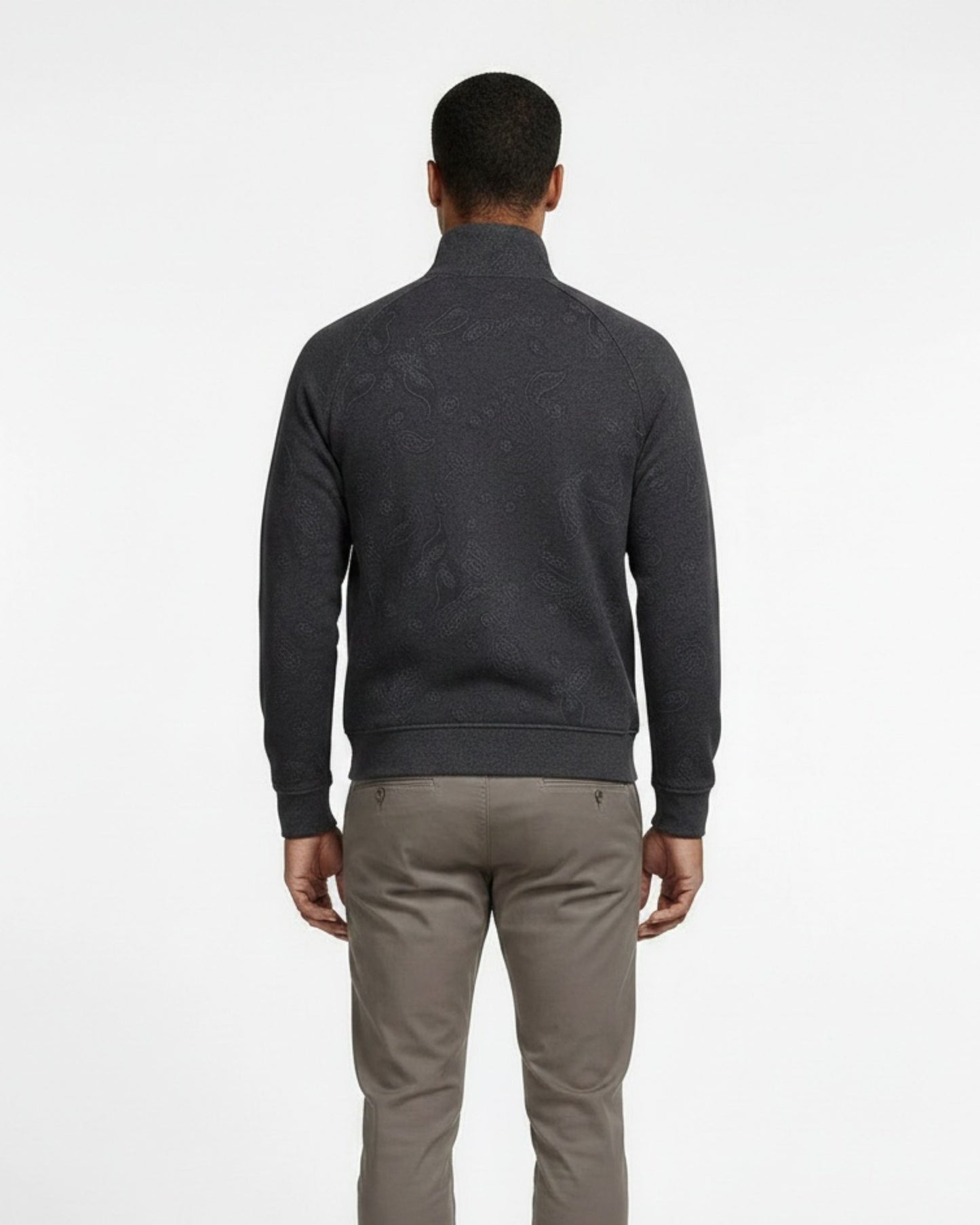 NEVILLE MONTGAT PAISLEY FULL-ZIP JACKET - BLACK