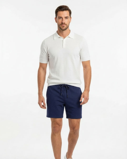SILUS INTERLOCK-SHORTS - MARINEBLAU