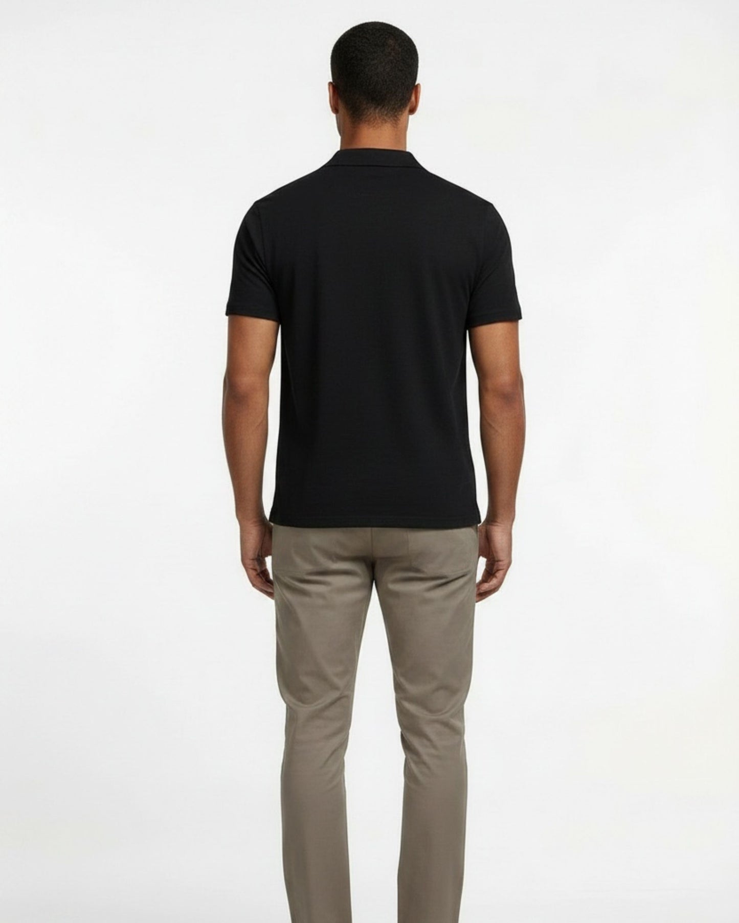 BOBBY MERINO JERSEY COLLARED SHIRT - BLACK