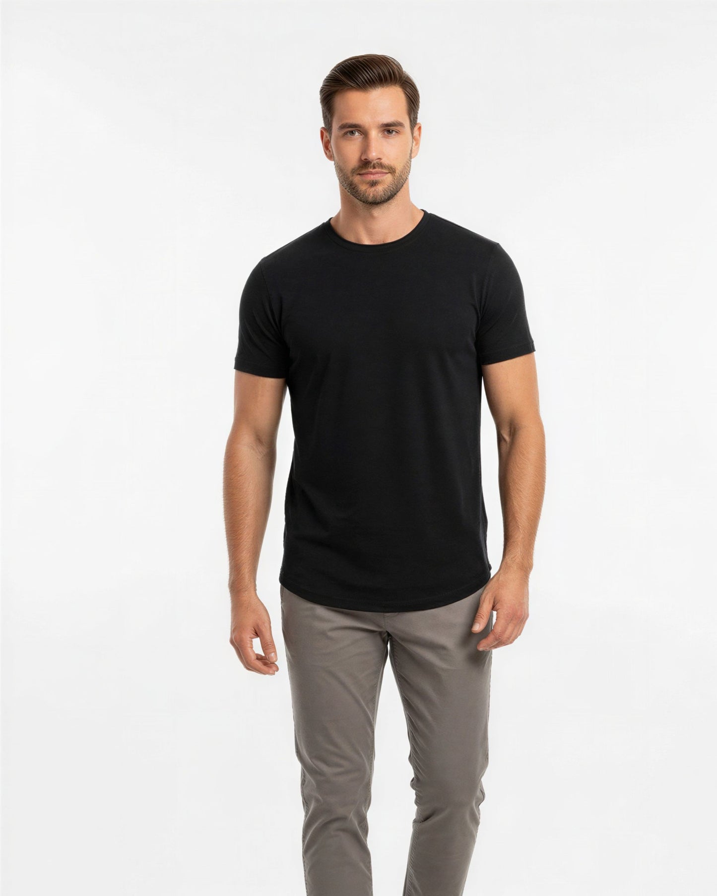 CASSIUS MERINO JERSEY CREW NECK T-SHIRT - BLACK