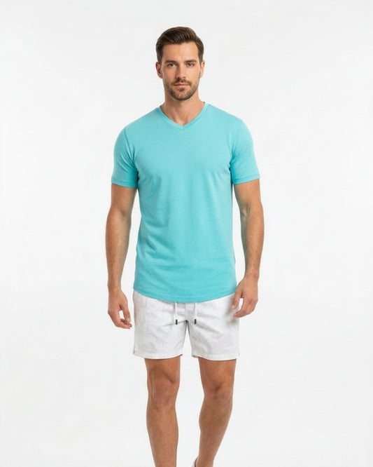 VICTOR MERINO V-AUSSCHNITT T-SHIRT – SPEARMINT