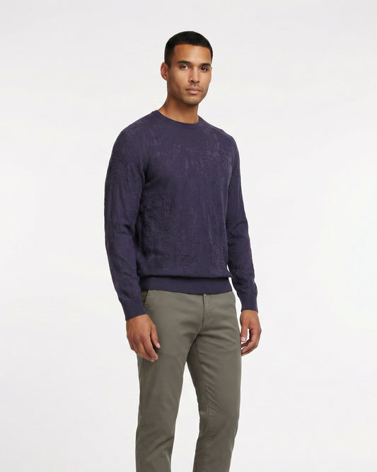 COLE FULLY FASHIONED MERINO CREWNECK SWEATER - NAVY