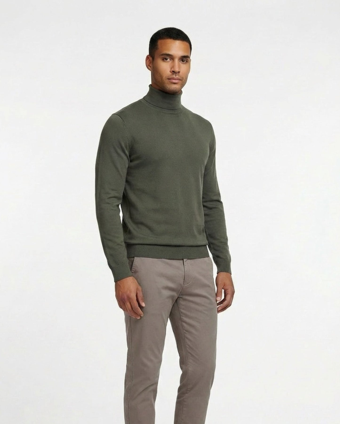 RONAN MERINO TURTLENECK SWEATER - SAGE