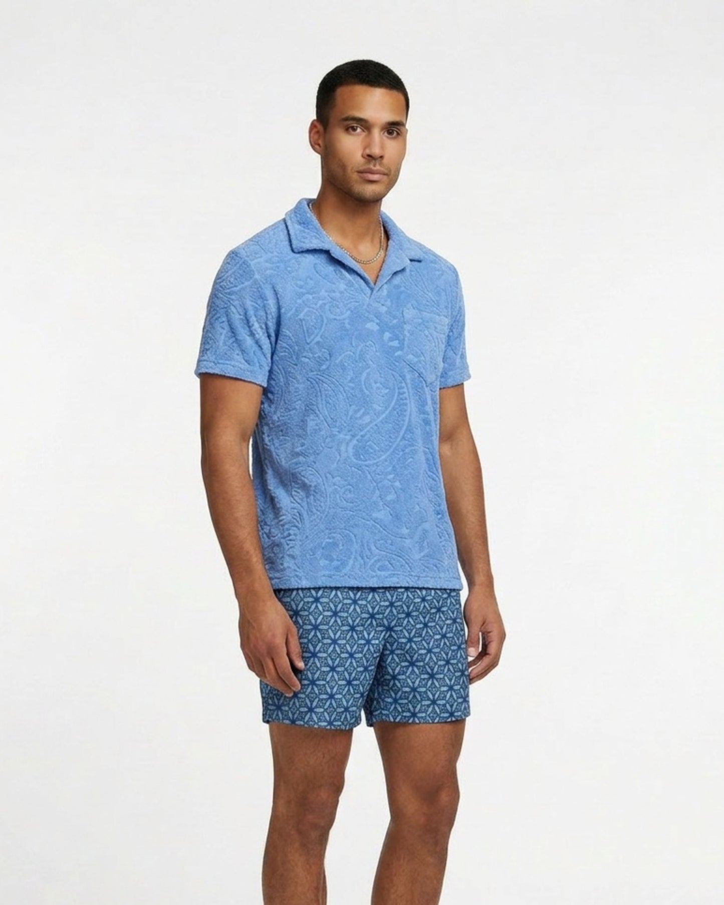 JOHNNY TOWEL POLO SHIRT IN ROYAL