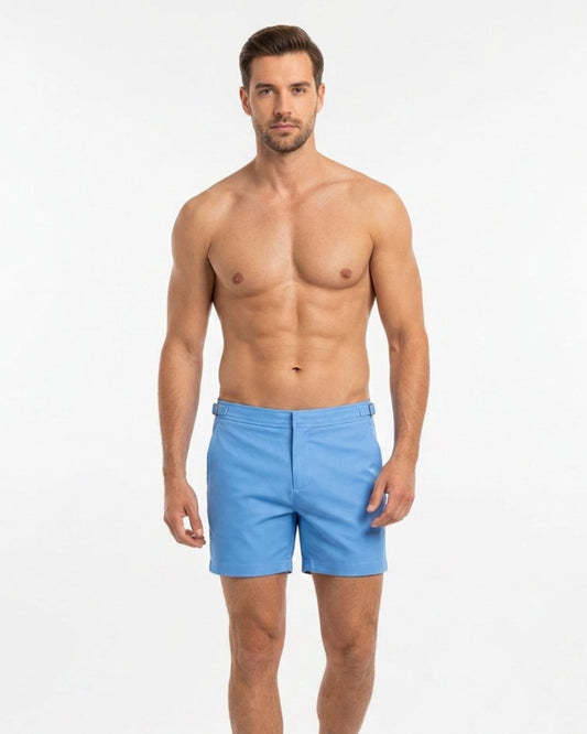 NEPTUNE OXFORD TAILORED SWIM SHORT - BLUE