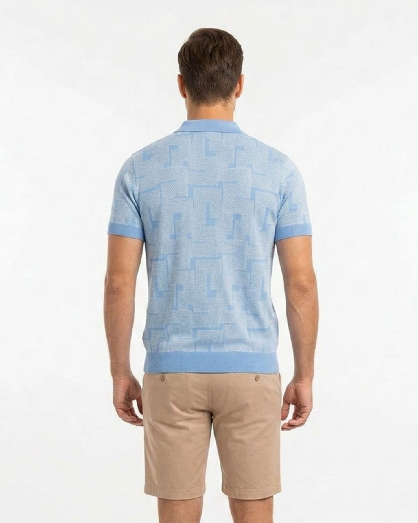 PILGRIM INTER TWINE BLUE MENS MERINO SILK CASHMERE POLO