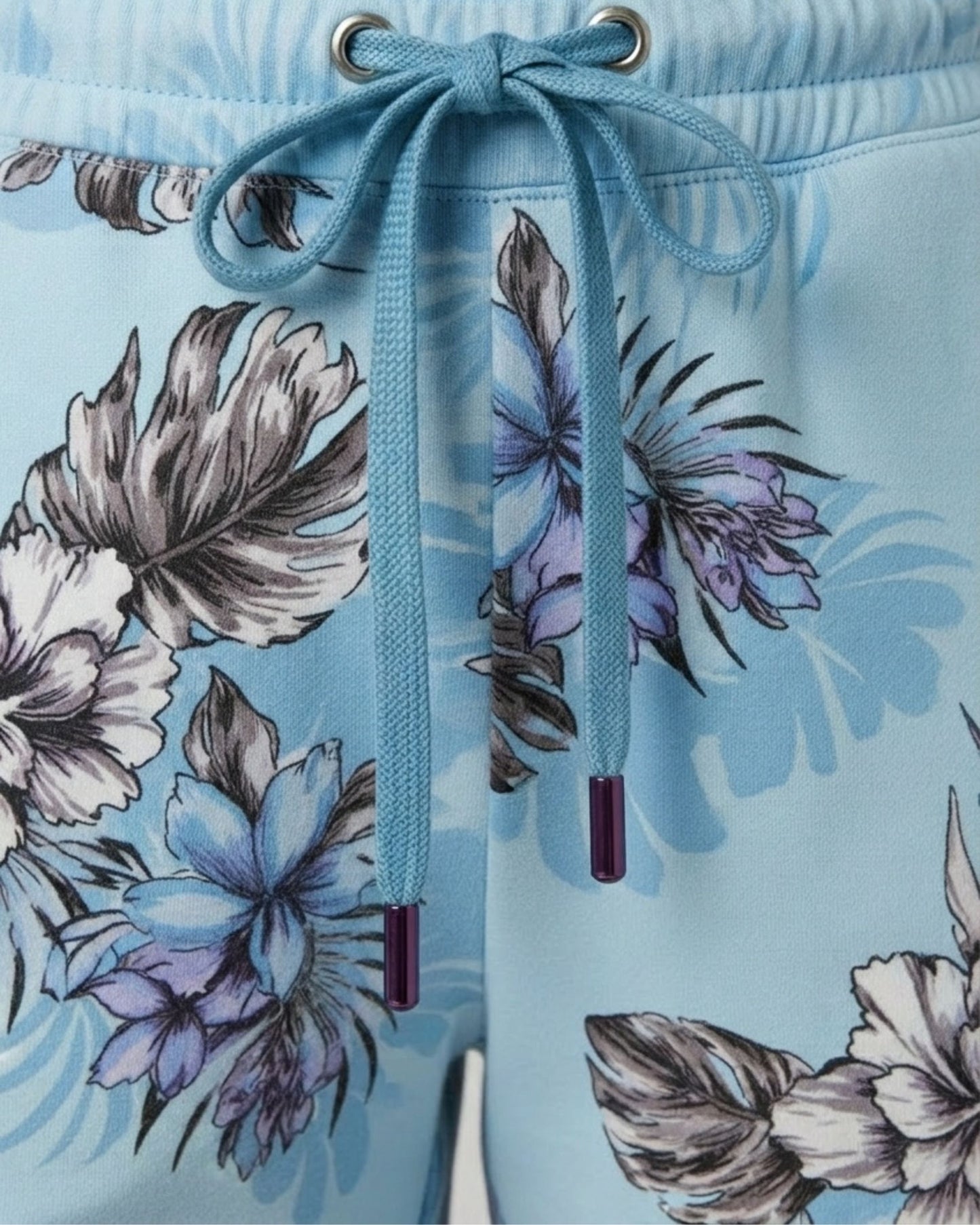 SANCHEZ EXOTIC FLORAL TEAL WOMENS WIDE-LEG PANT