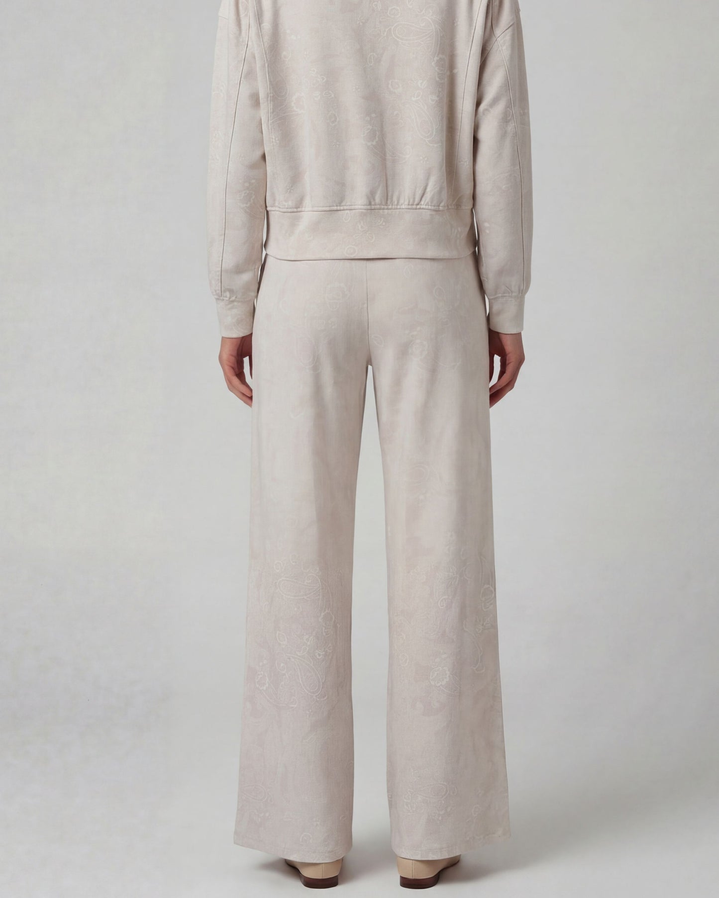 SANCHEZ PAISLEY EXPLOSION IVORY WOMENS WIDE-LEG PANT