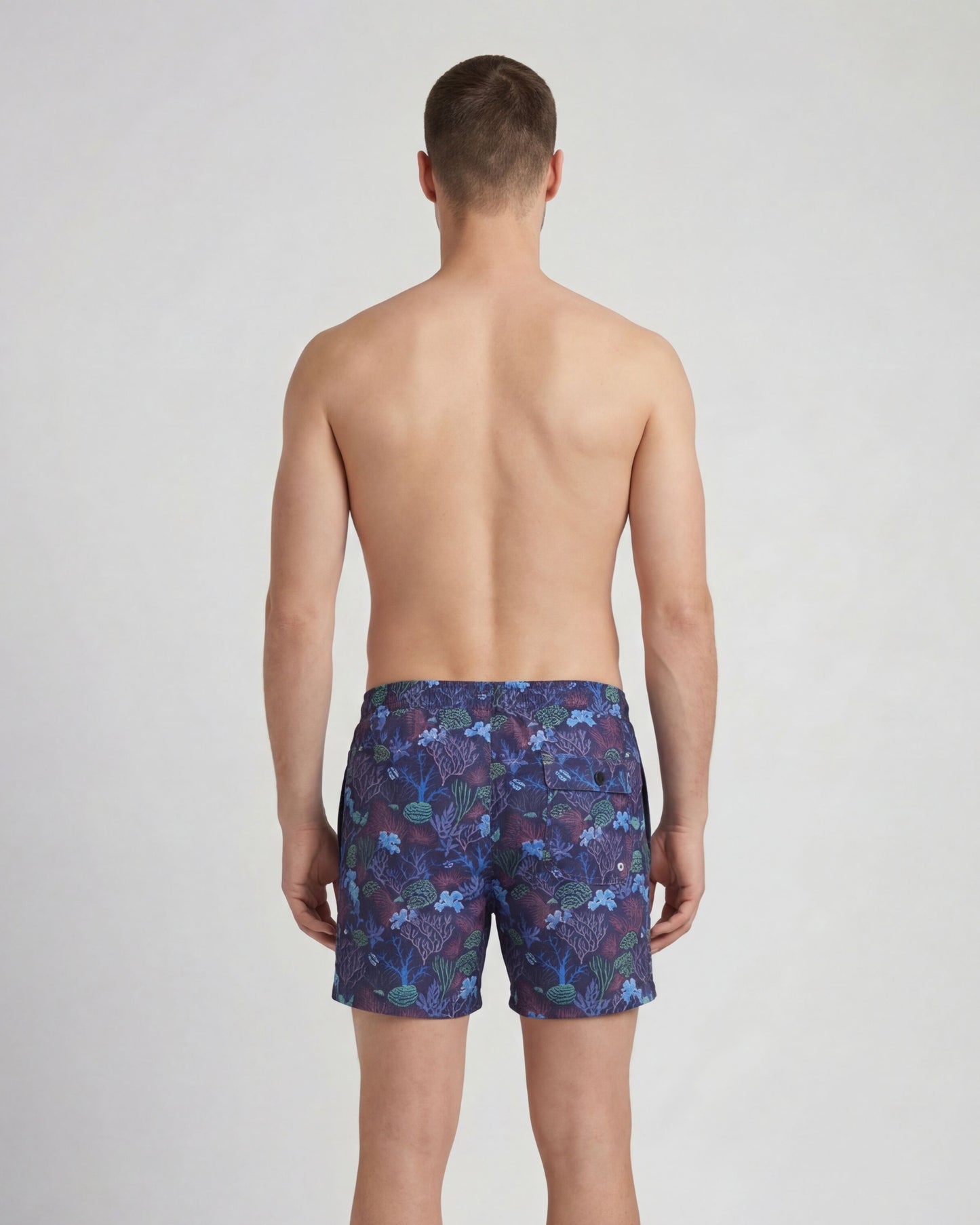 QUACK CORAL GARDEN SWIM SHORT IN PURPLE