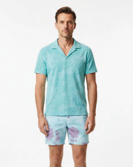 JOHNNY FARM BLUMEN-HANDTUCH-POLOSHIRT - SPEARMINT