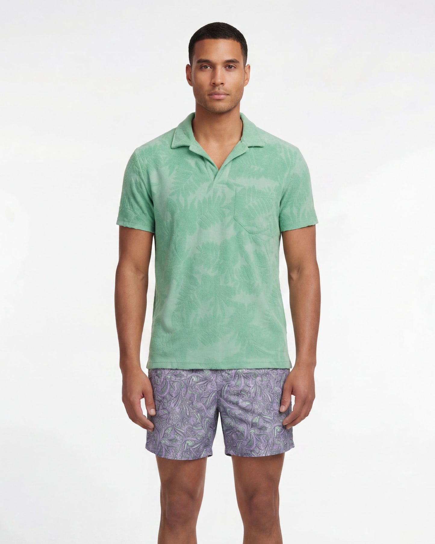JOHNNY FARM FLORAL TOWEL POLO - CLOVER