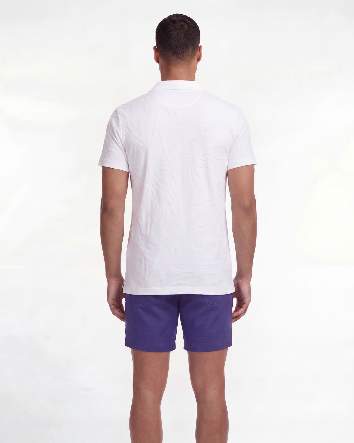 JOHNNY CORAL TOWEL POLO SHIRT IN WHITE