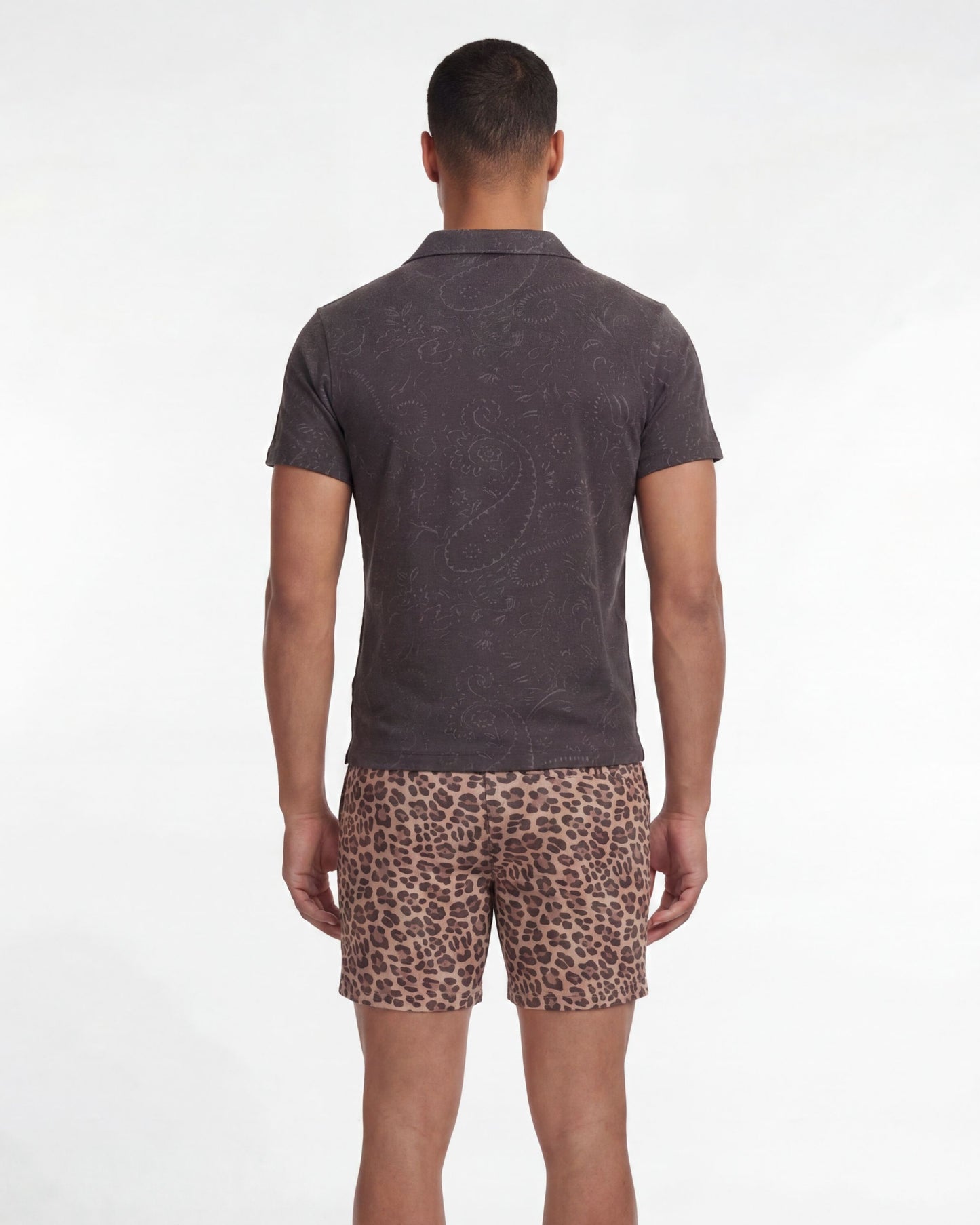 JOHNNY TOWEL POLO SHIRT IN BLACK