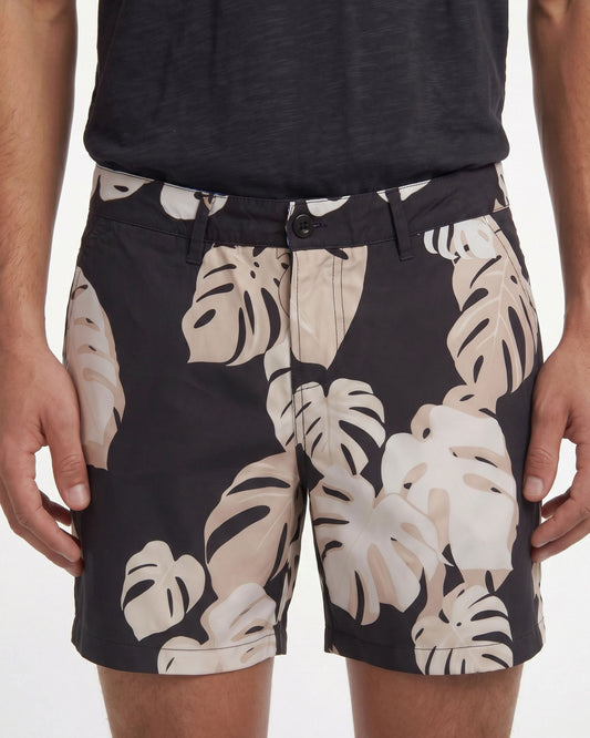EDWARD MONSTERA FLORAL SMOKE MENS FLAT FRONT SHORT