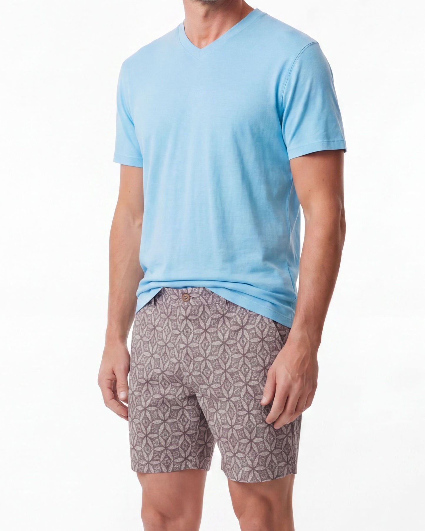 EDWARD TRIBAL NATURAL MENS FLAT FRONT SHORT
