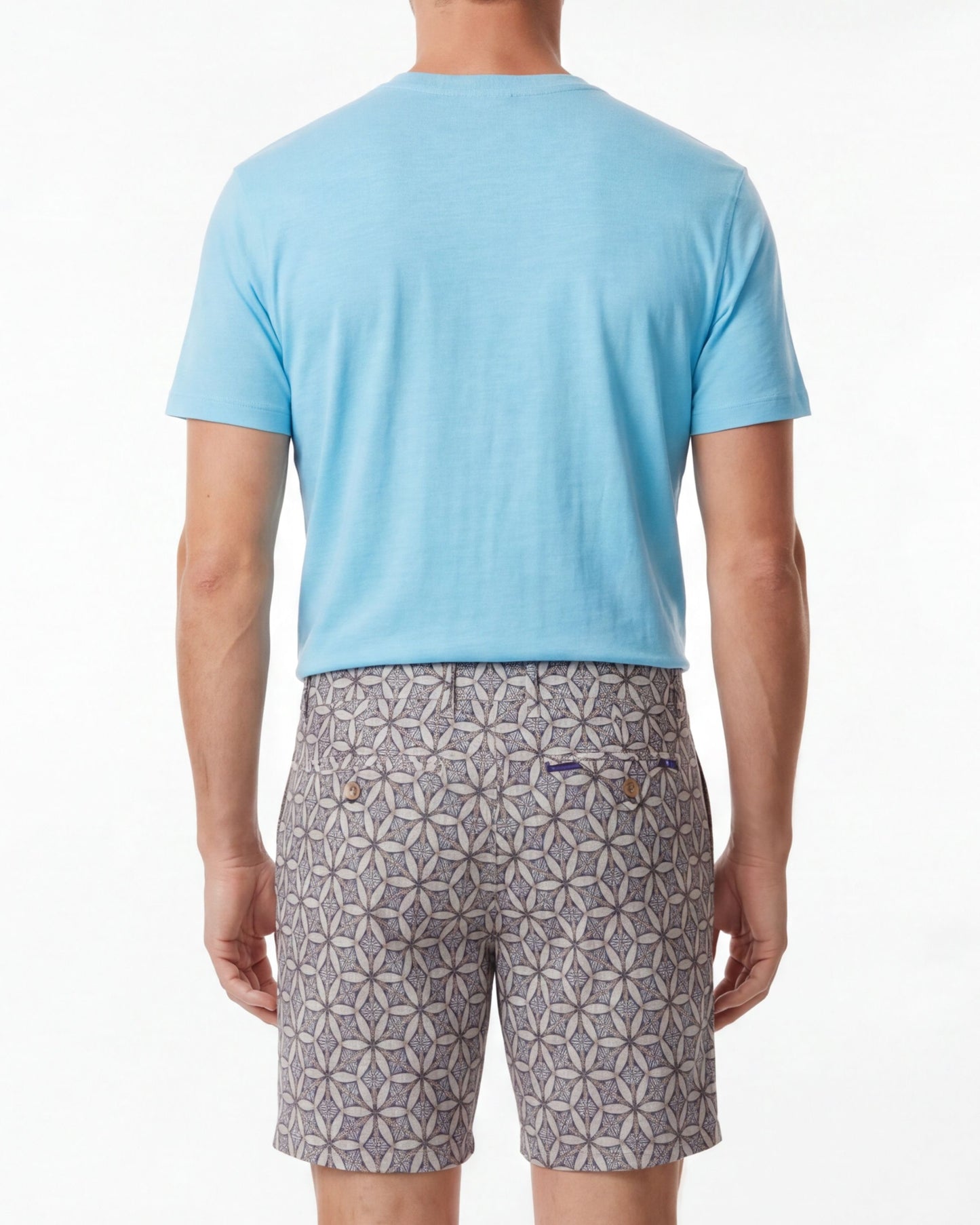EDWARD TRIBAL NATURAL MENS FLAT FRONT SHORT