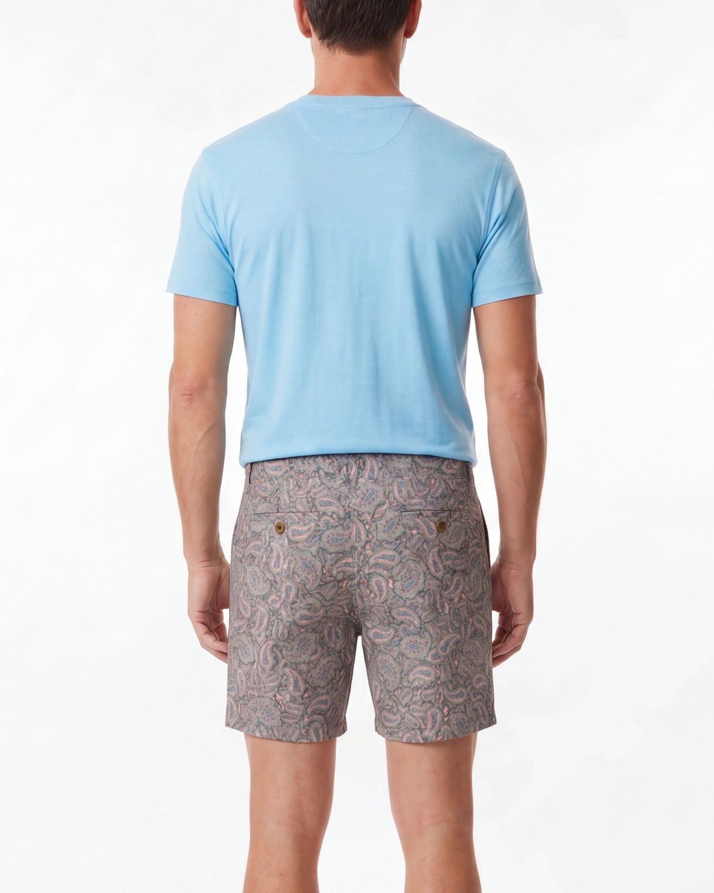 JOHN PAISLEY PILE CORAL MENS FLAT FRONT SHORT