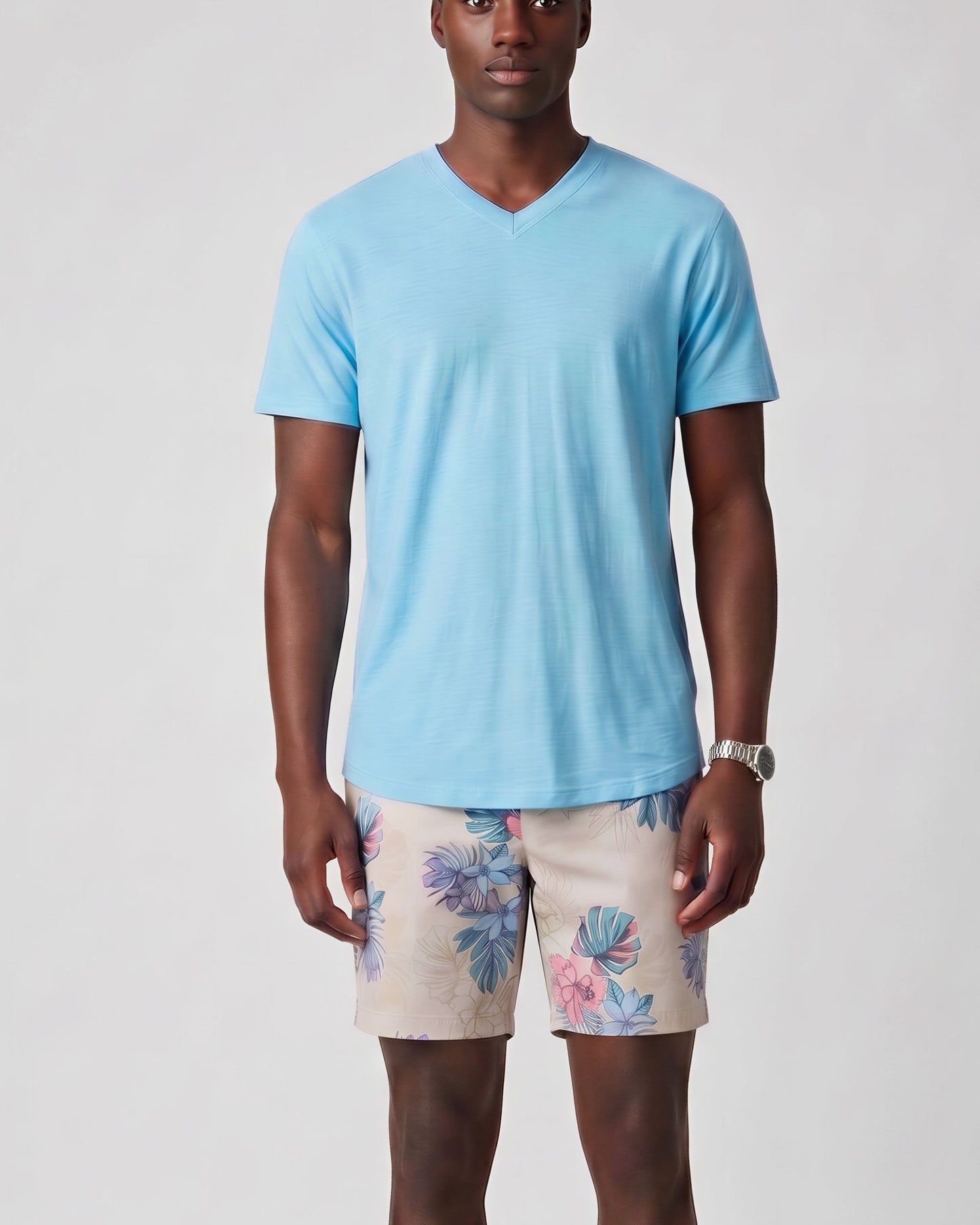 JOHN EXOTIC FLORAL NEUTRAL MENS FLAT FRONT SHORT