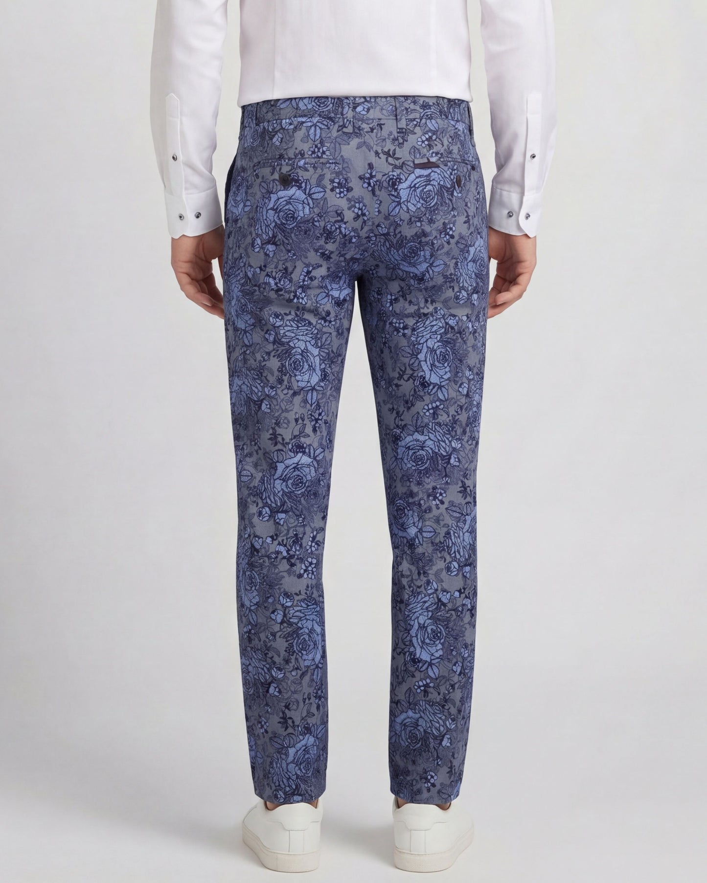 CASPIAN ROMA FLORAL STRETCH COTTON CHINO PANT - FLANNEL