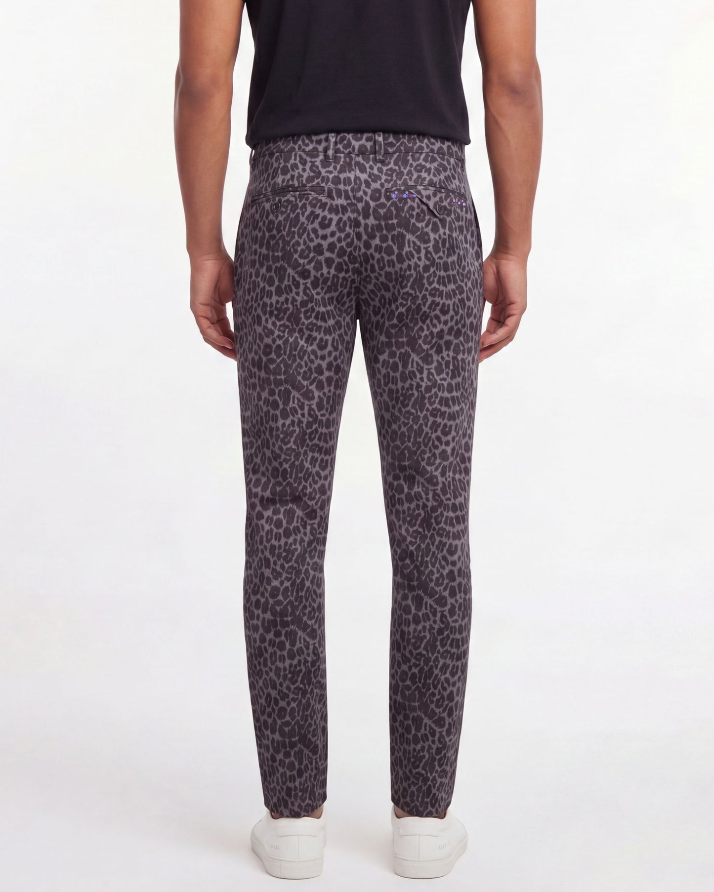 CHARLES LEOPARD PANTS - BLACK