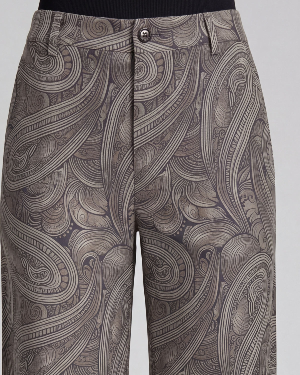 PHEOBE PAISLEY BADALONA SAGE WOMEN'S WOOL STRAIGHT-LEG PANT