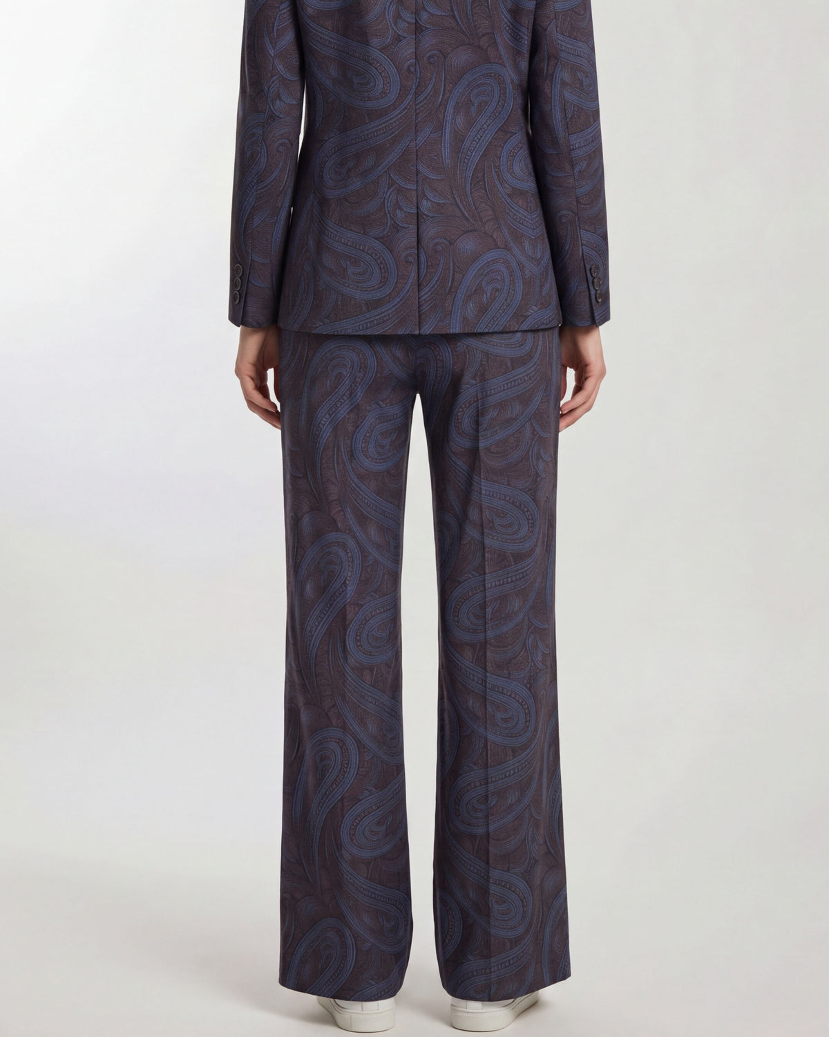 PHEOBE PAISLEY BADALONA BROWNIE WOMEN'S WOOL STRAIGHT-LEG PANT