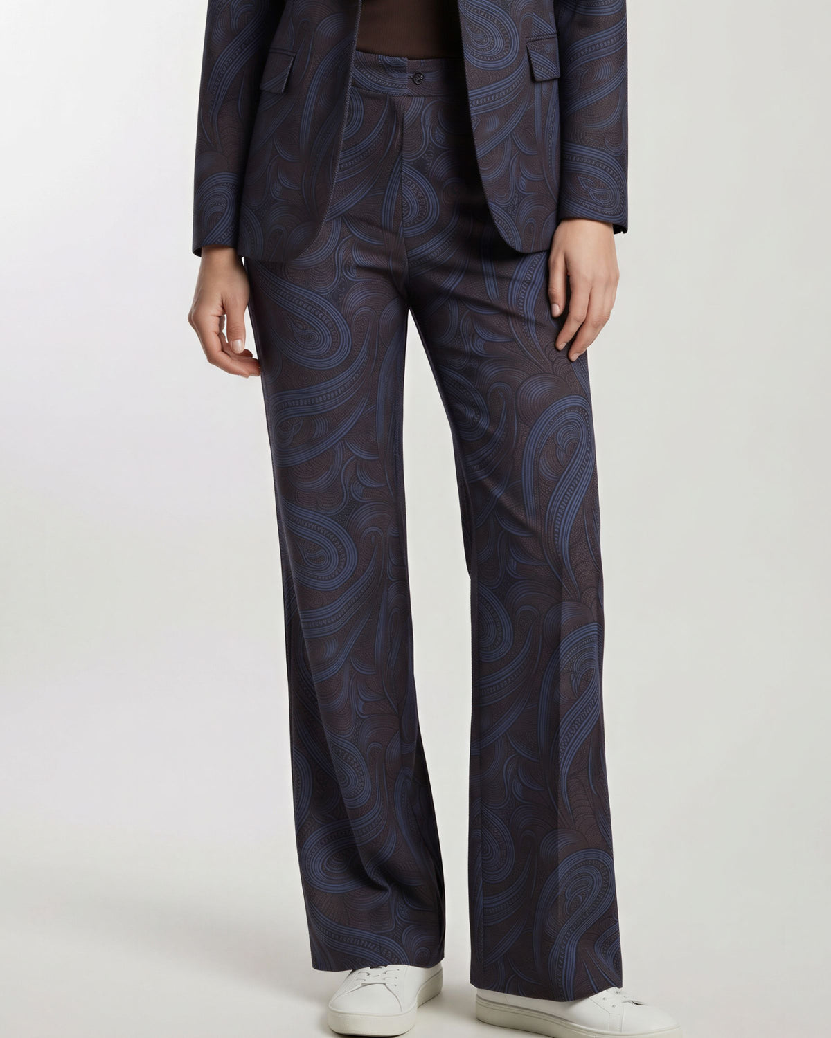 PHEOBE PAISLEY BADALONA BROWNIE WOMEN'S WOOL STRAIGHT-LEG PANT