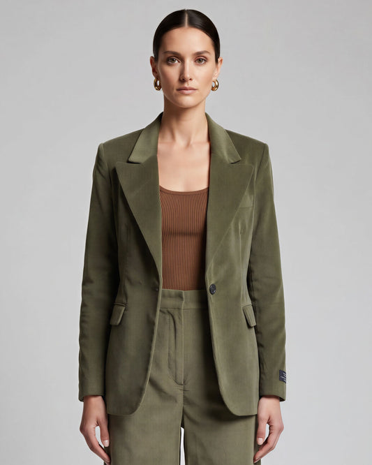 JOLENE SAGE WOMEN'S VELVET TAILORED JACKET