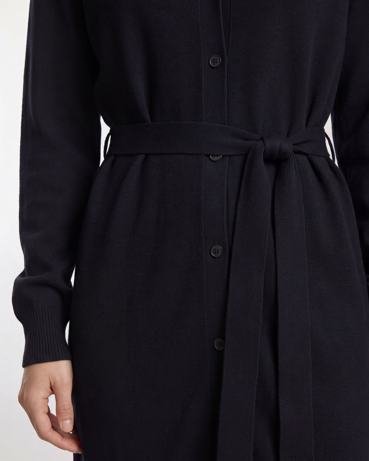CARDI BLACK WOMEN'S LONG MERINO BLEND CARDIGAN