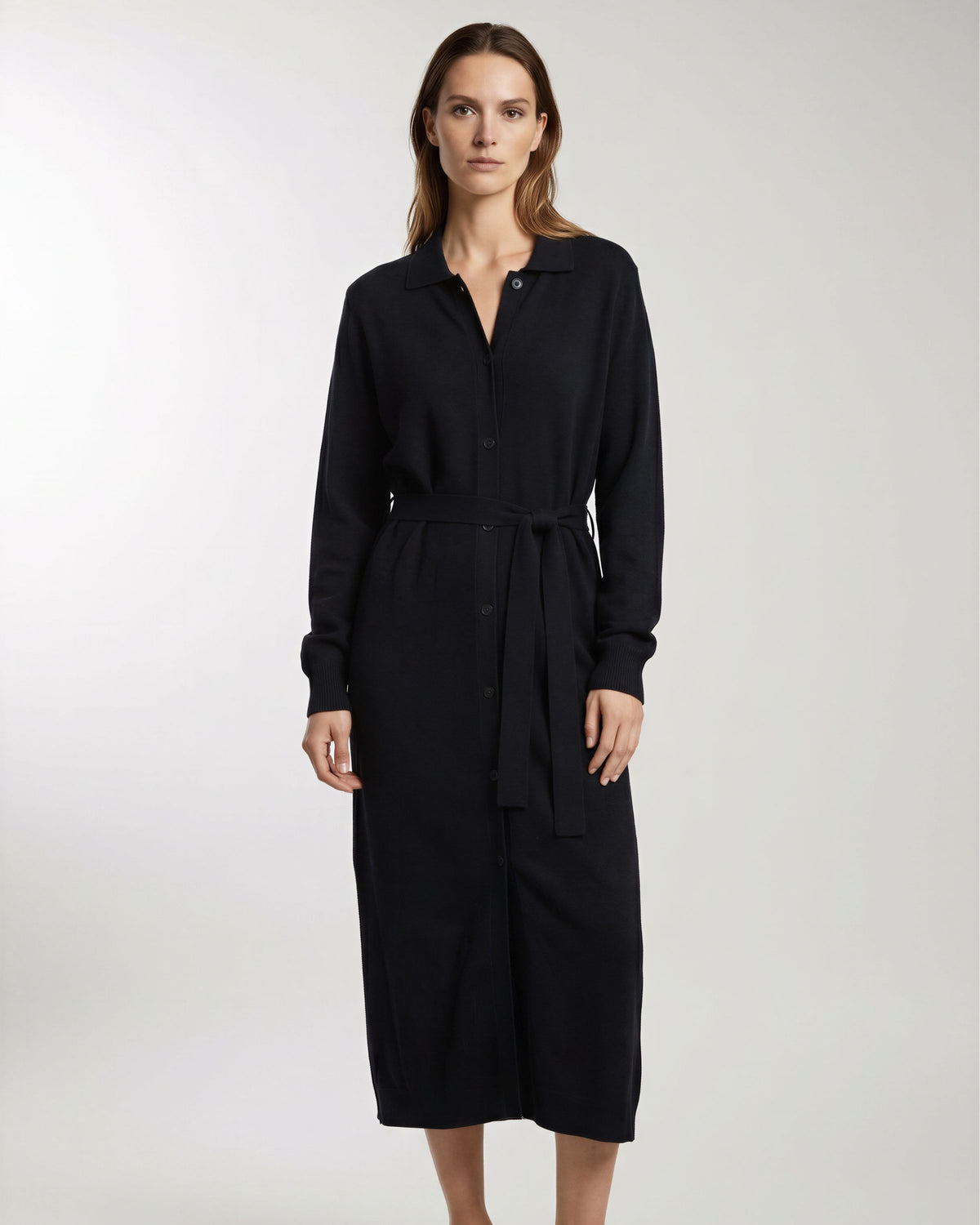 CARDI BLACK WOMEN'S LONG MERINO BLEND CARDIGAN