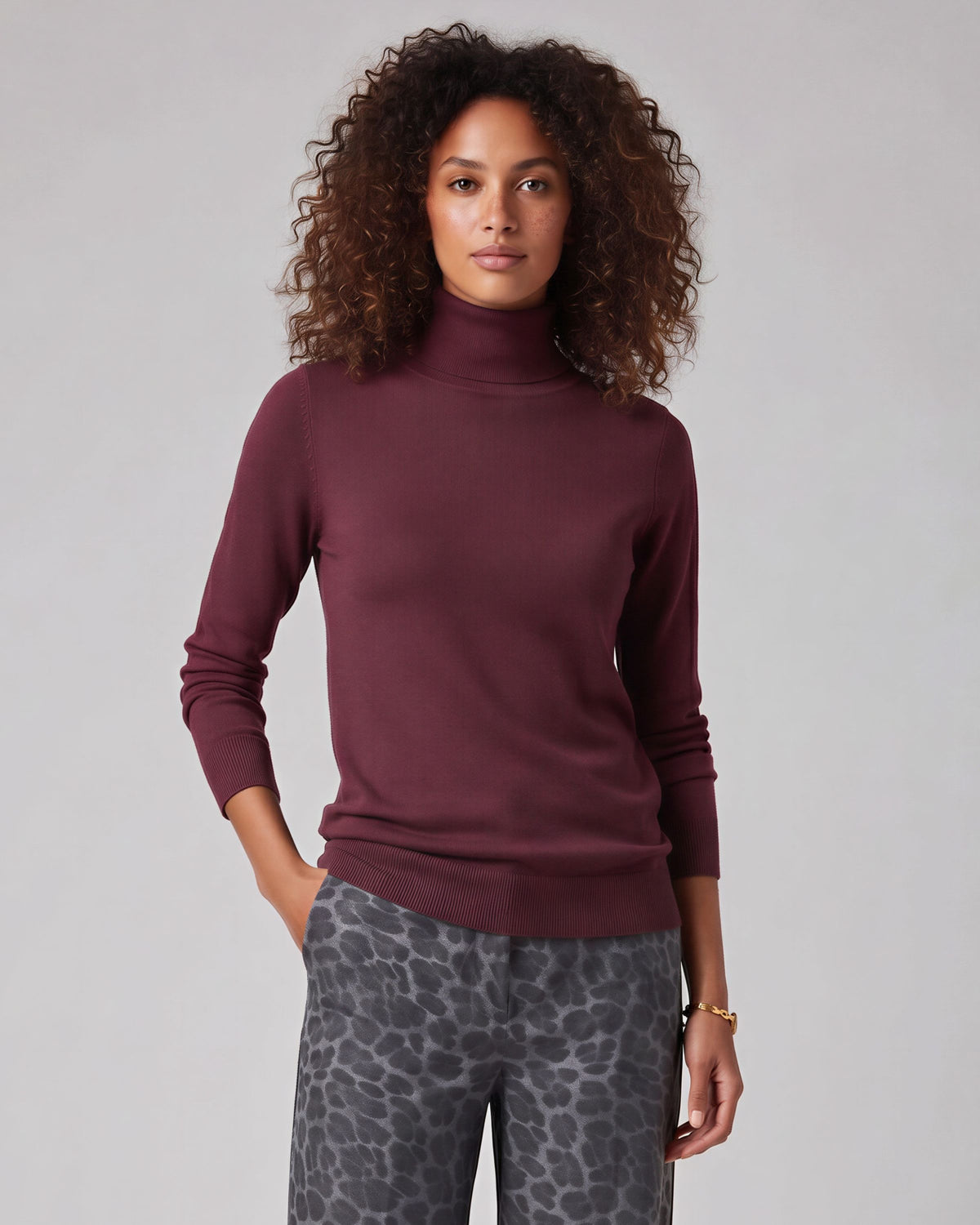 RONA PORT WOMEN'S MERINO SILK CASHMERE TURTLENECK