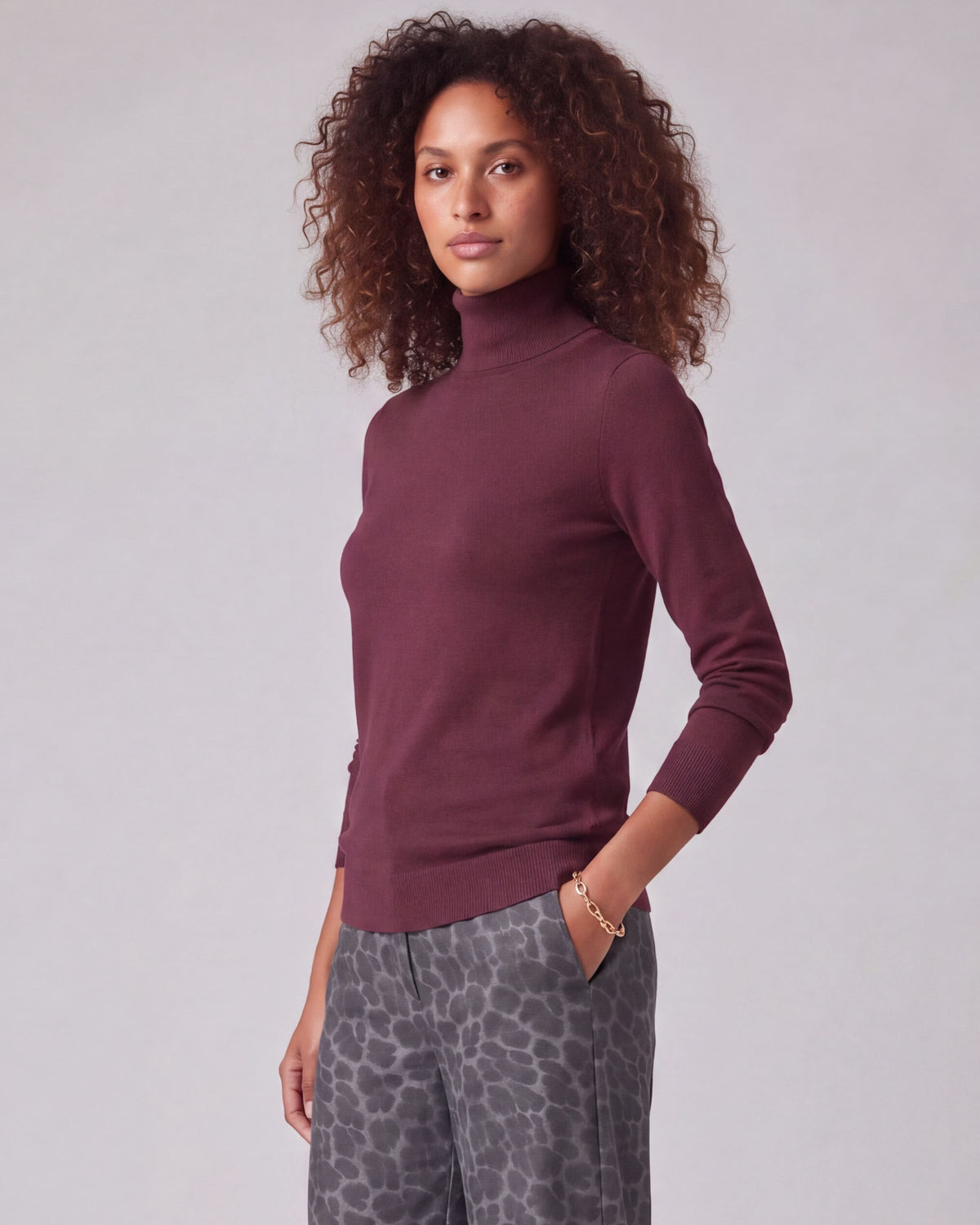 RONA PORT WOMEN'S MERINO SILK CASHMERE TURTLENECK