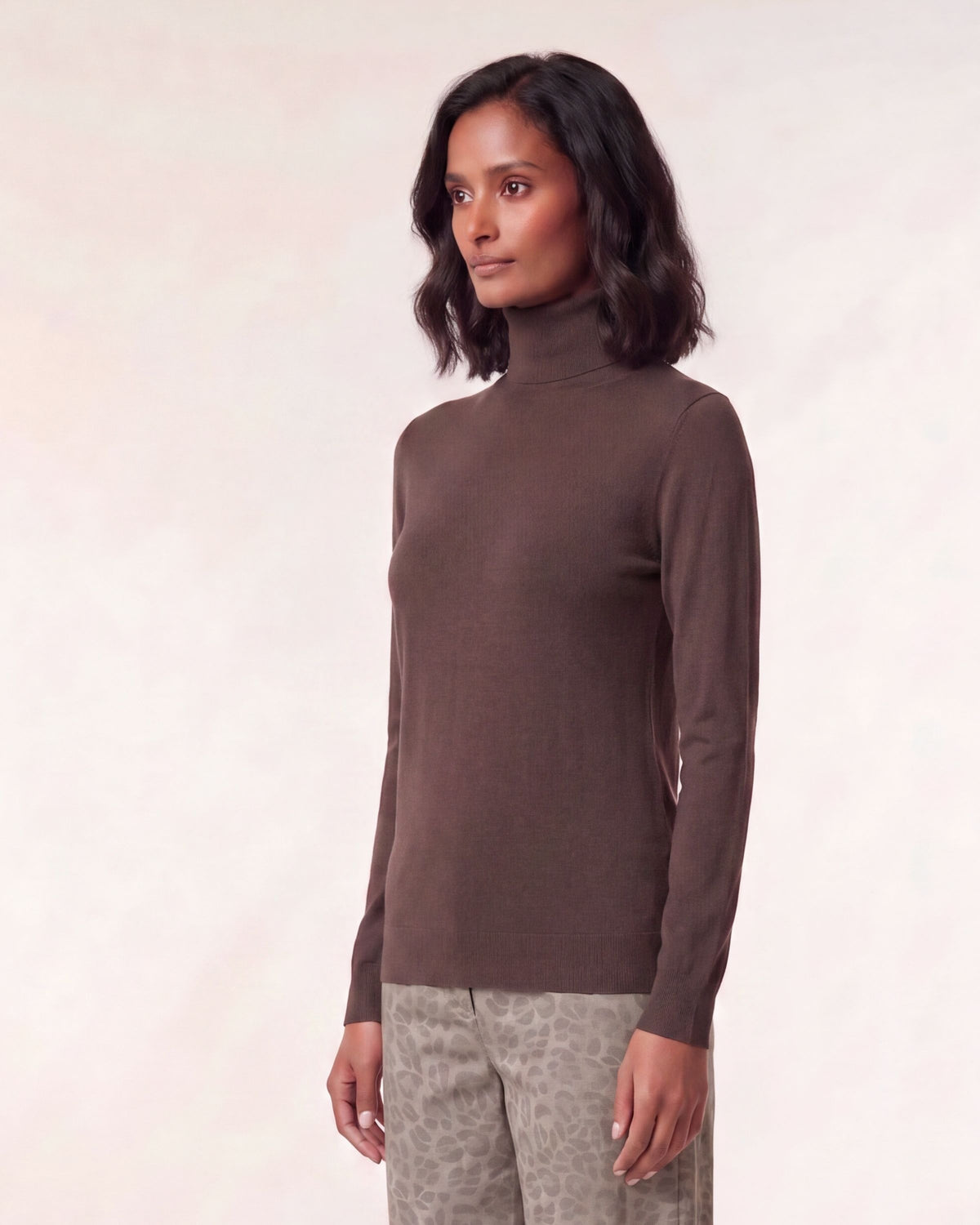 RONA BROWNIE WOMEN'S MERINO SILK CASHMERE TURTLENECK