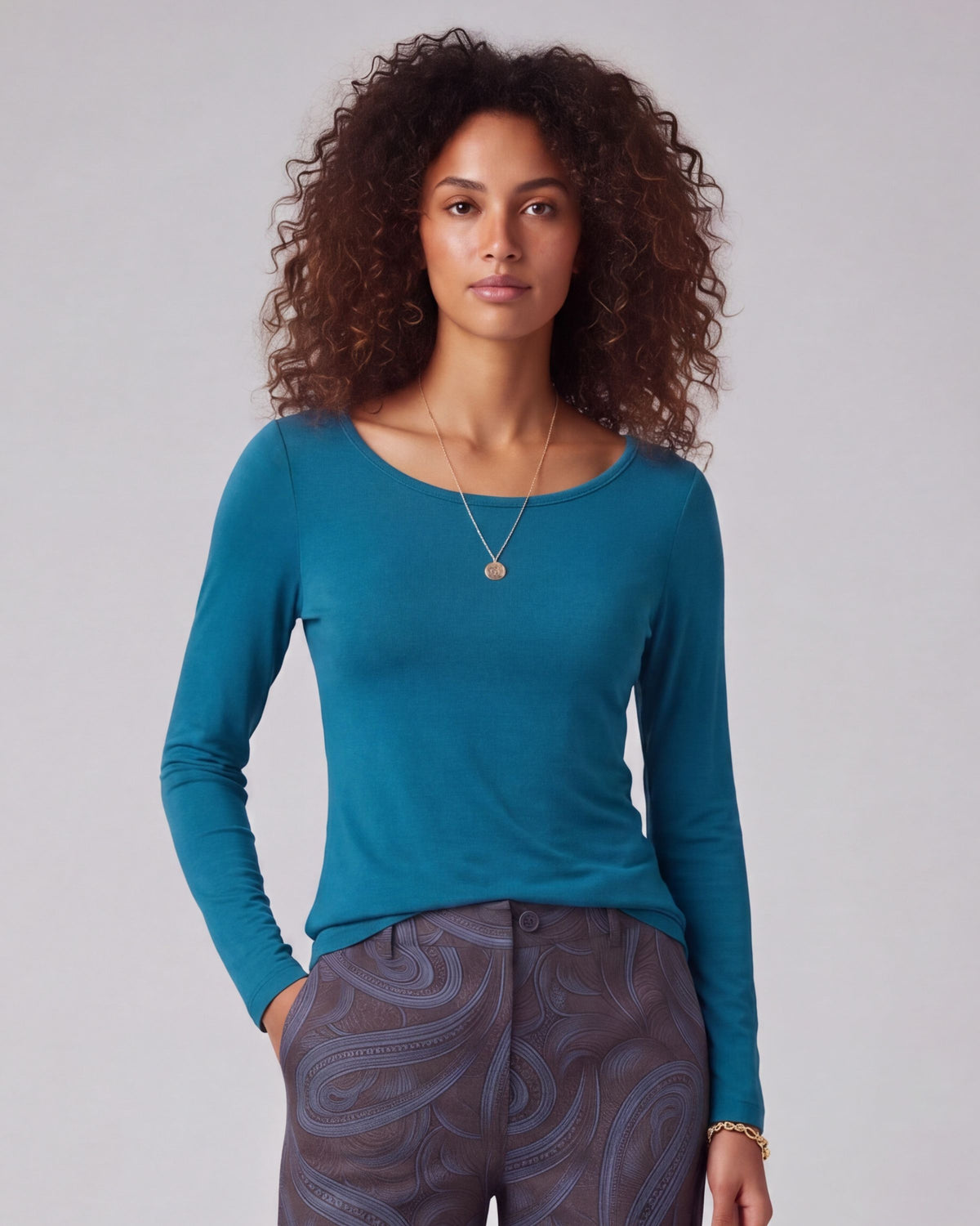 CARLY LEGION WOMEN'S MERINO LONG-SLEEVE CREW-NECK TOP