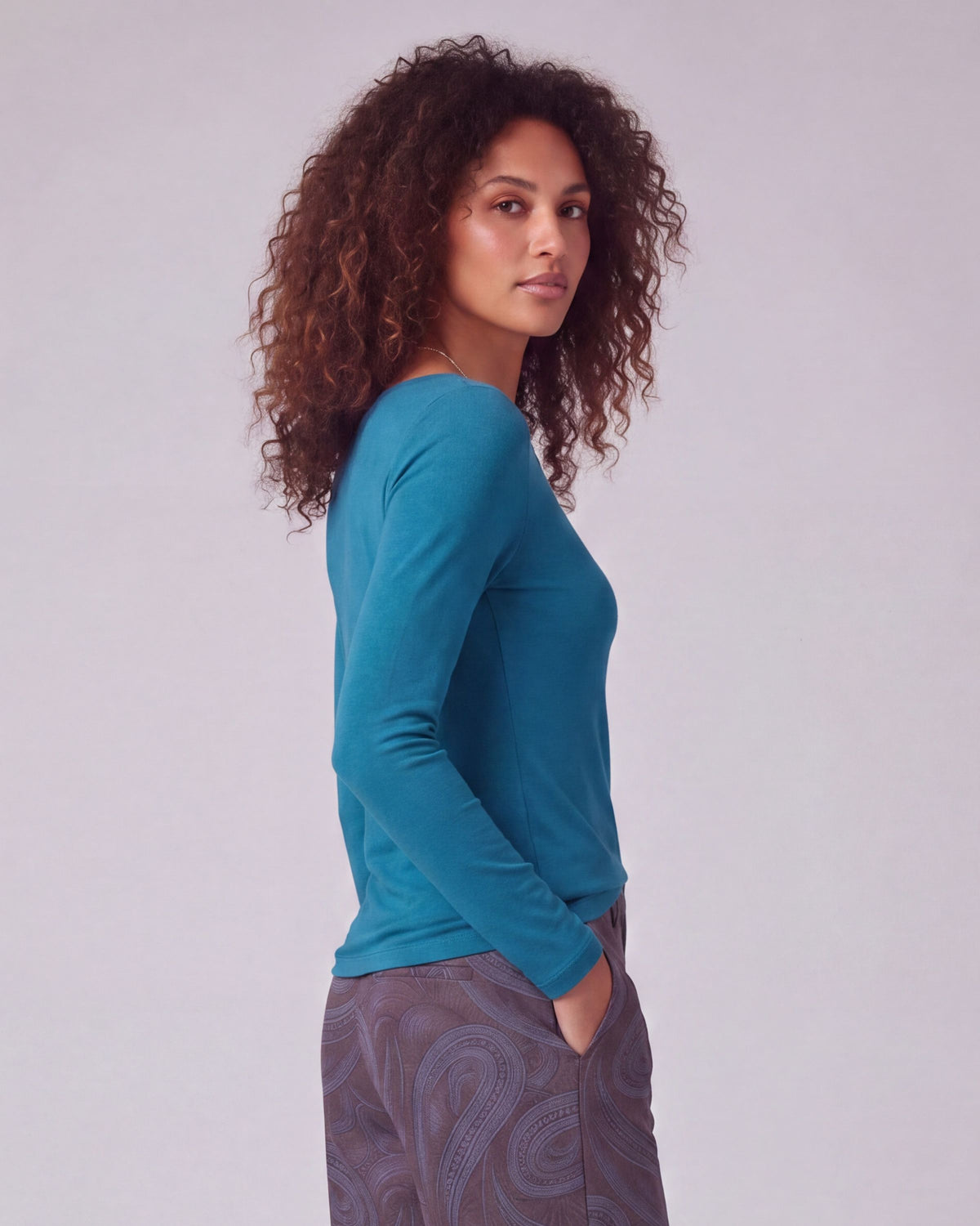 CARLY LEGION WOMEN'S MERINO LONG-SLEEVE CREW-NECK TOP